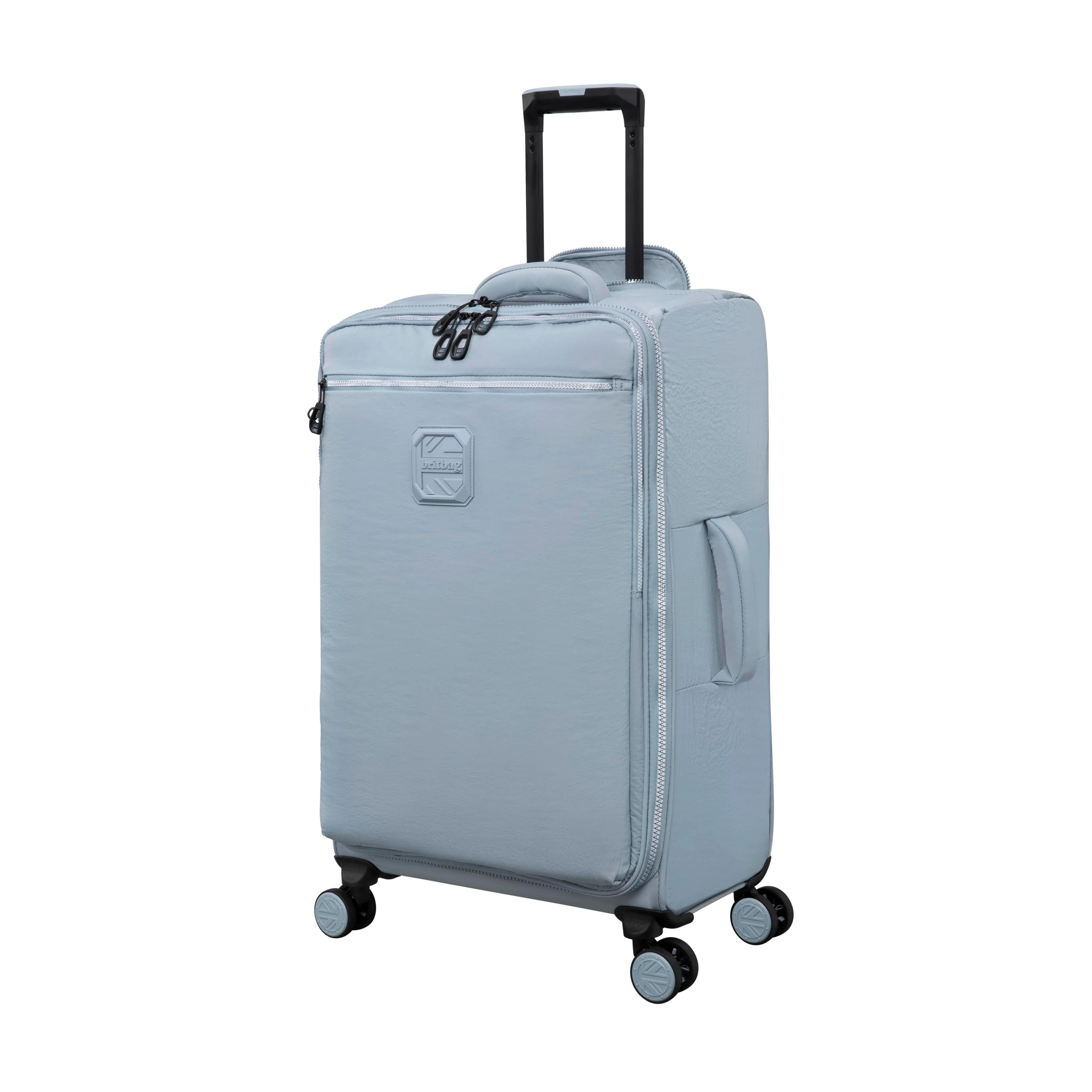 BRITBAG Ashdon 28" Softside Checked 8 Wheel Spinner (Light Blue)