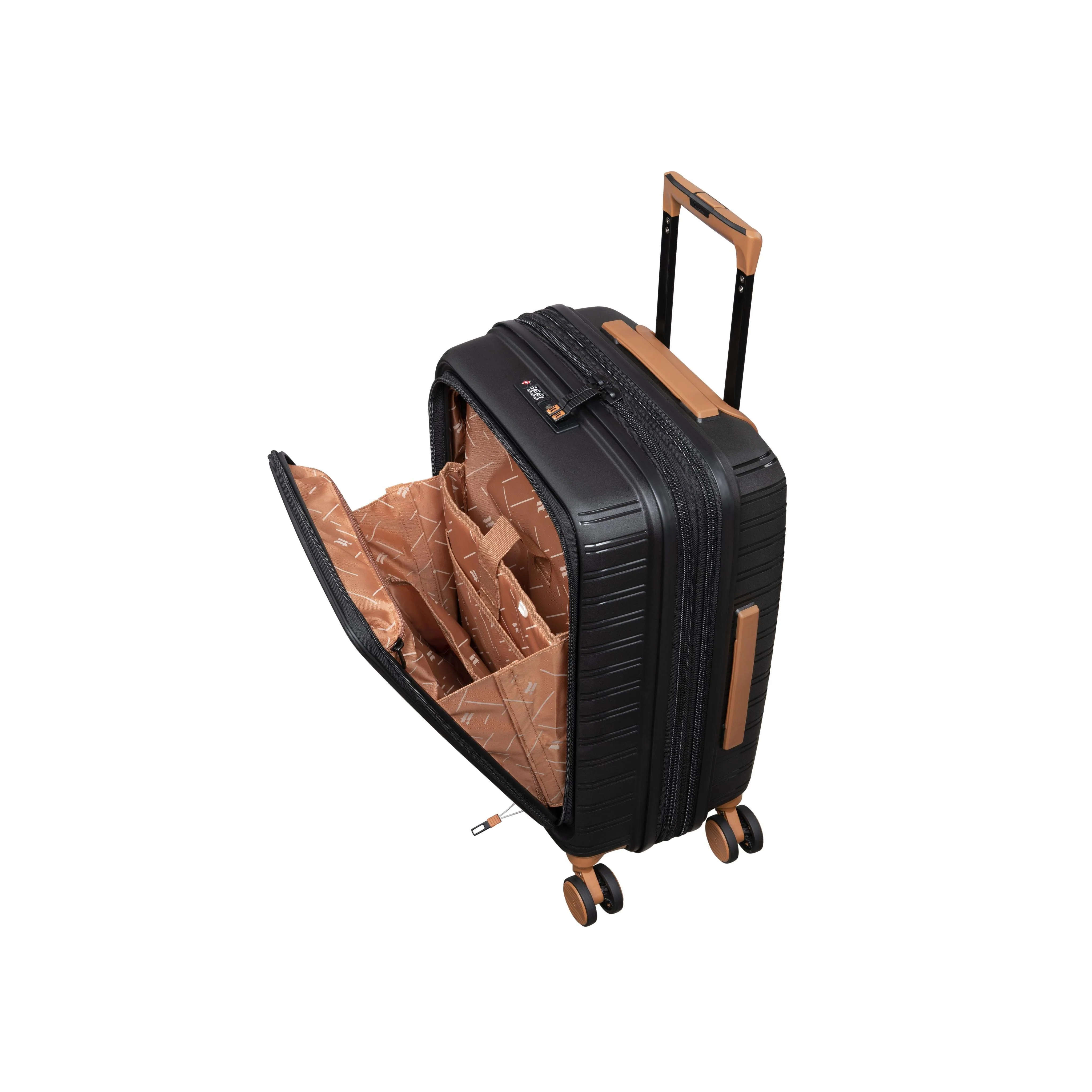 Continuous 22" Hardside Carry-On 8 Wheel Expandable Spinner with Hard Pocket (Black) - Image 6