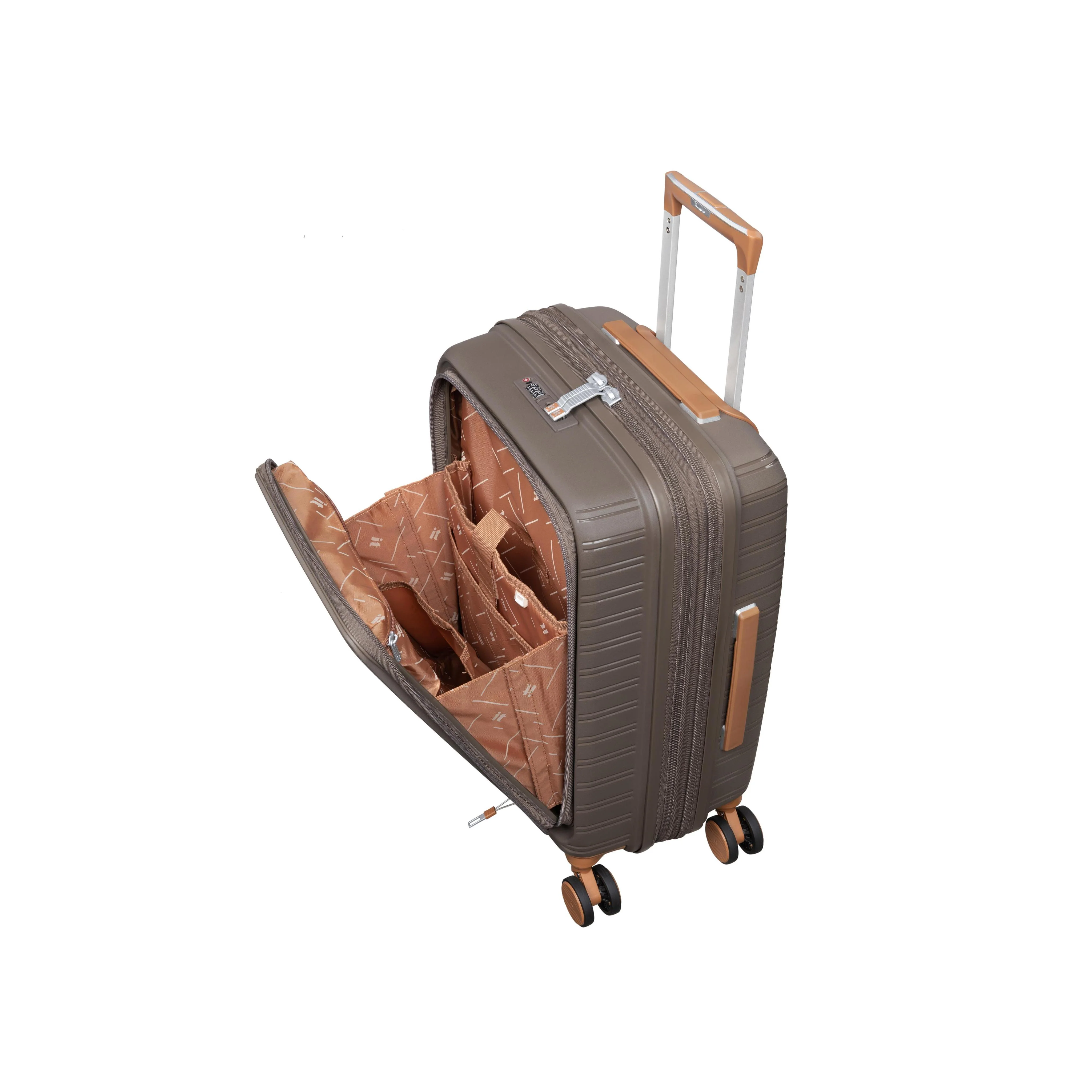 Continuous 22" Hardside Carry-On 8 Wheel Expandable Spinner with Hard Pocket (Coffee Quartz) - Image 6