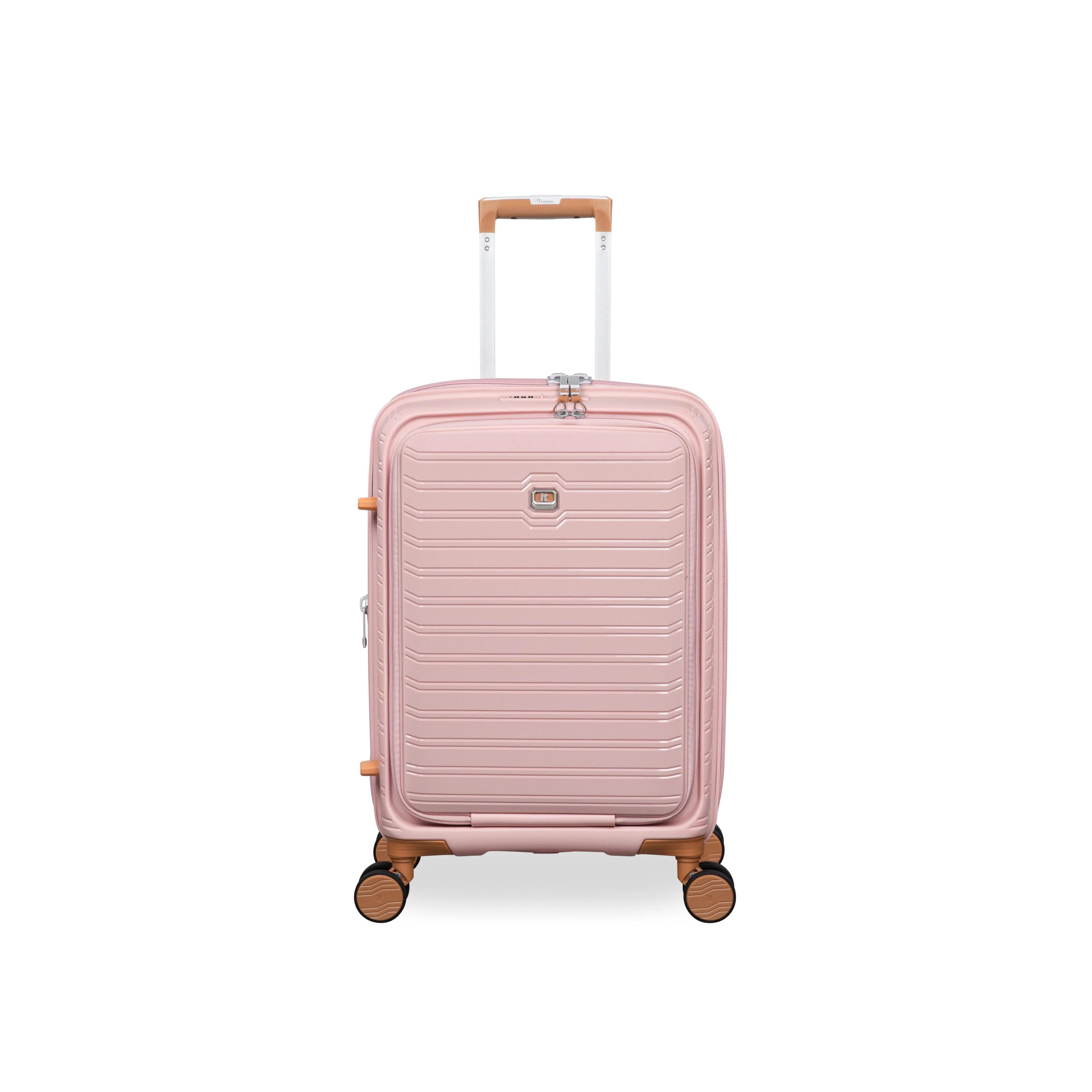 Continuous 22" Hardside Carry-On 8 Wheel Expandable Spinner with Hard Pocket (Peach Whip) - Image 2
