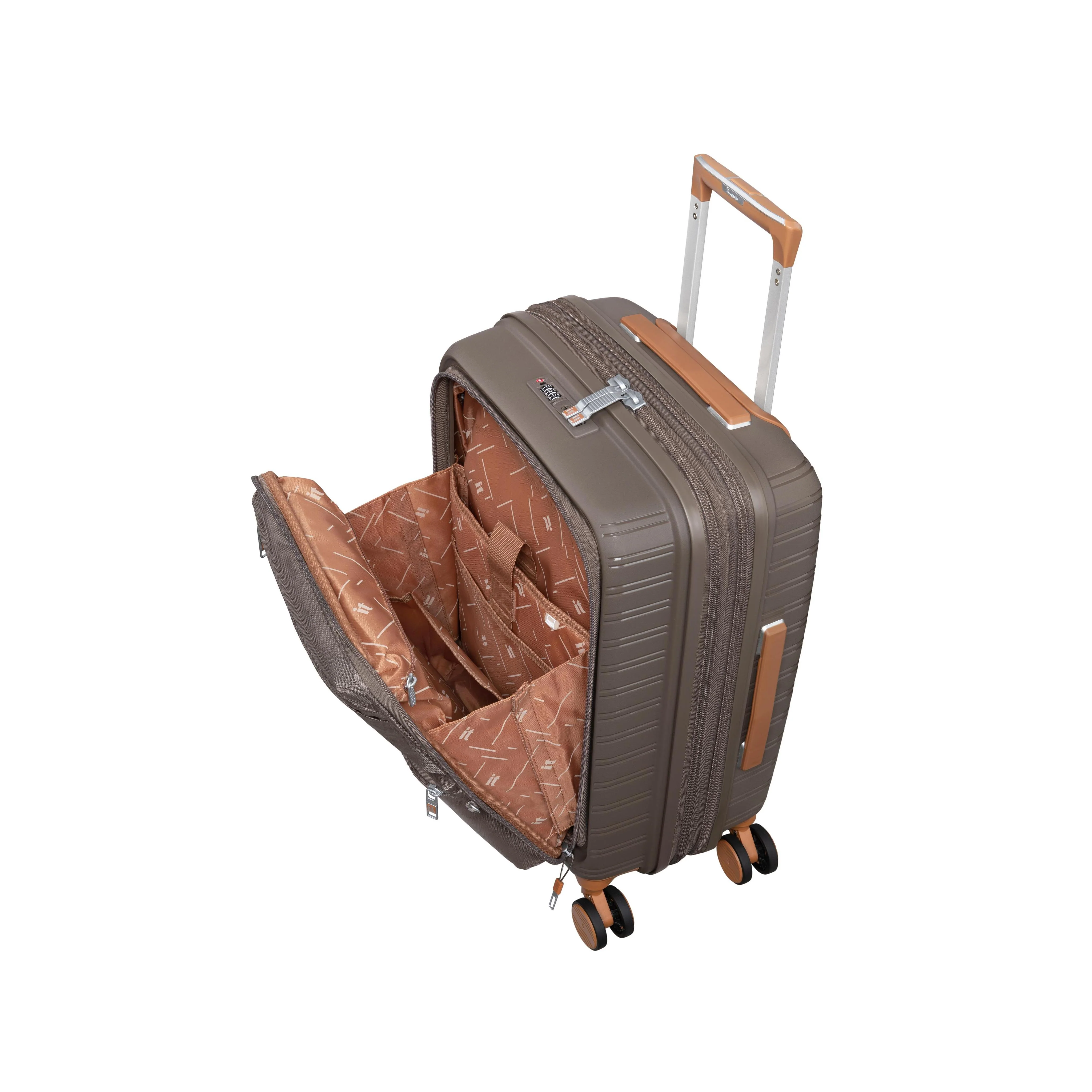 Continuous 22" Hardside Carry-On 8 Wheel Expandable Spinner with Soft Pocket (Coffee Quartz) - Image 6