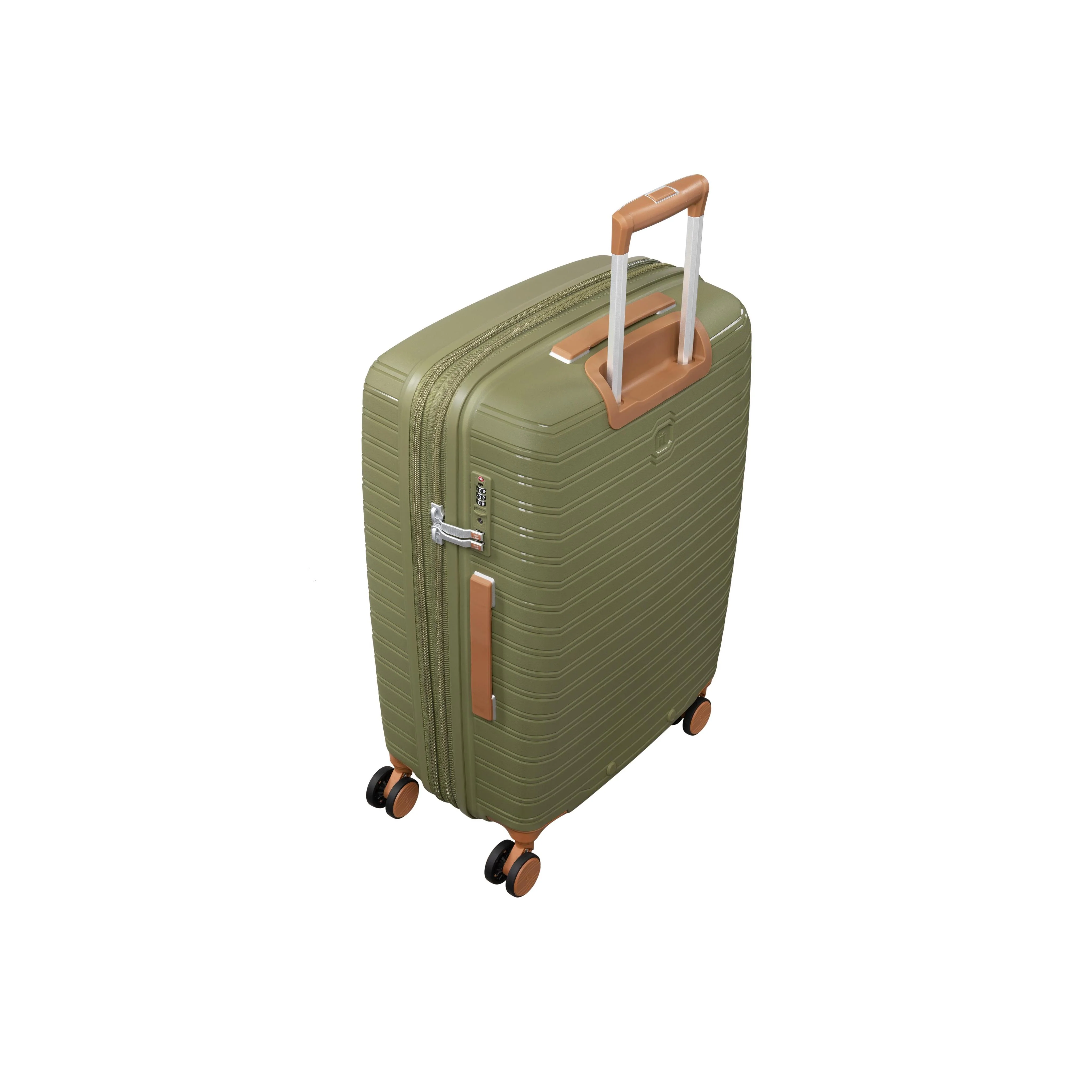 Continuous 22" Hardside Carry-On 8 Wheel Expandable Spinner with Soft Pocket (Olive Drab) - Image 4