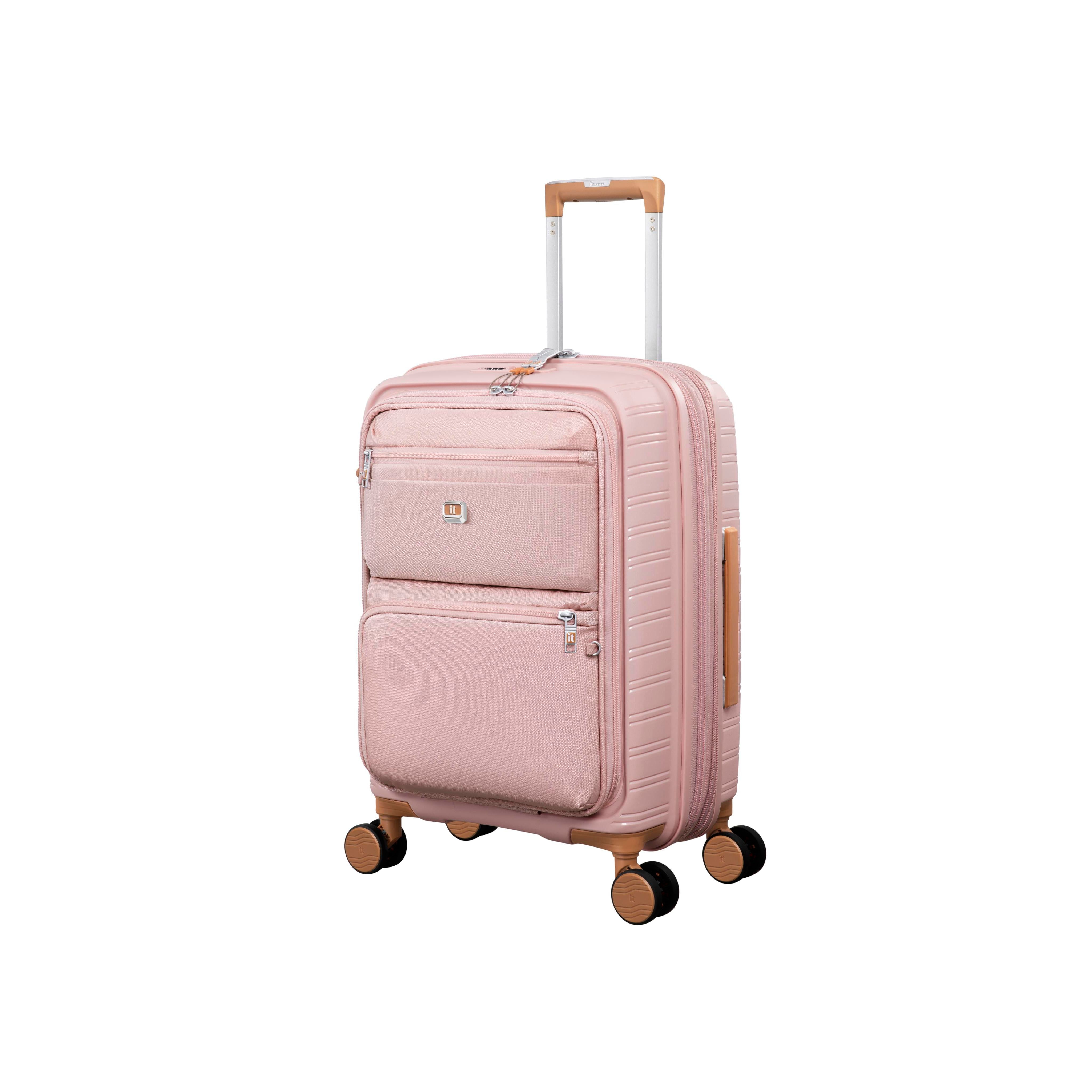 Continuous 22" Hardside Carry-On 8 Wheel Expandable Spinner with Soft Pocket (Peach Whip)
