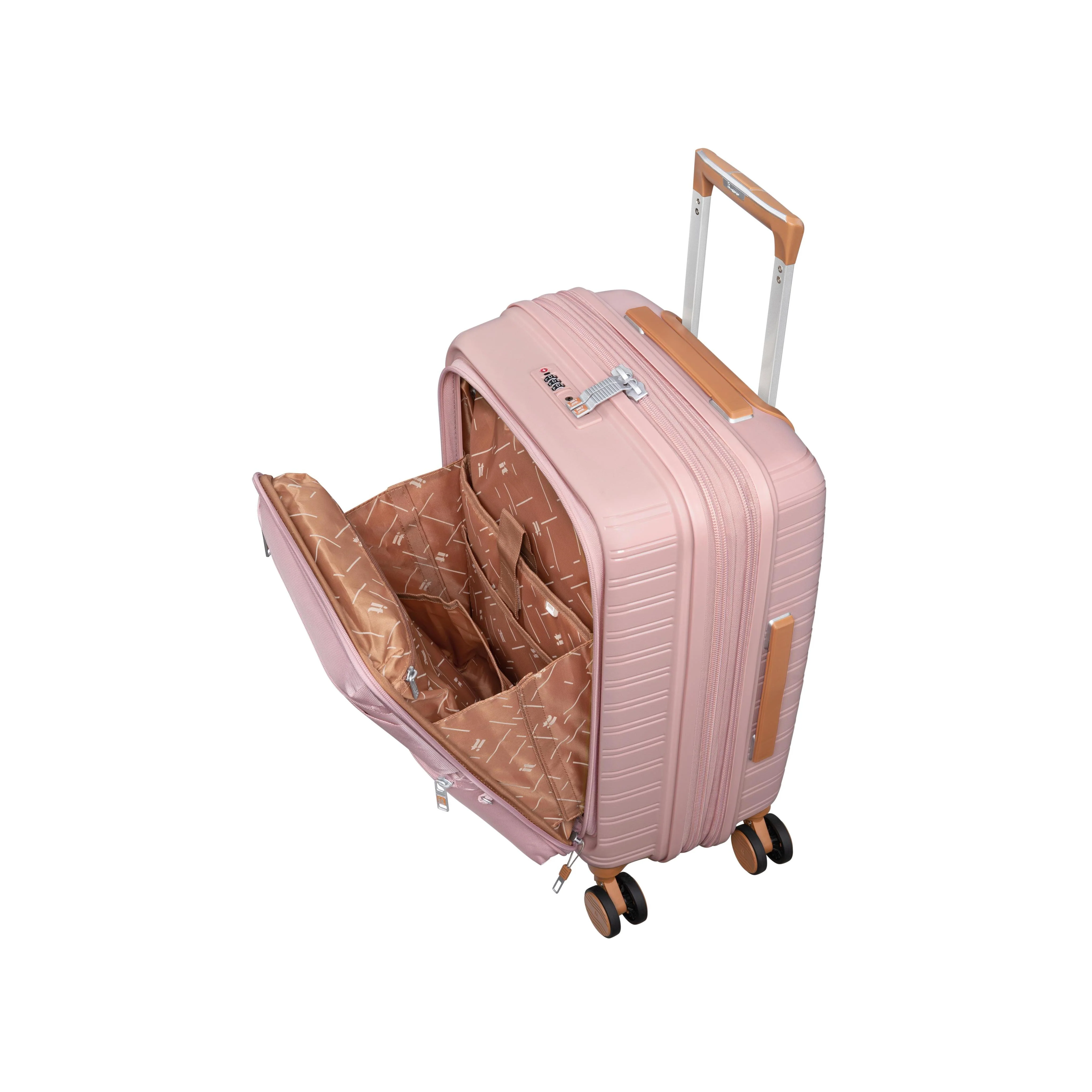 Continuous 22" Hardside Carry-On 8 Wheel Expandable Spinner with Soft Pocket (Peach Whip) - Image 6