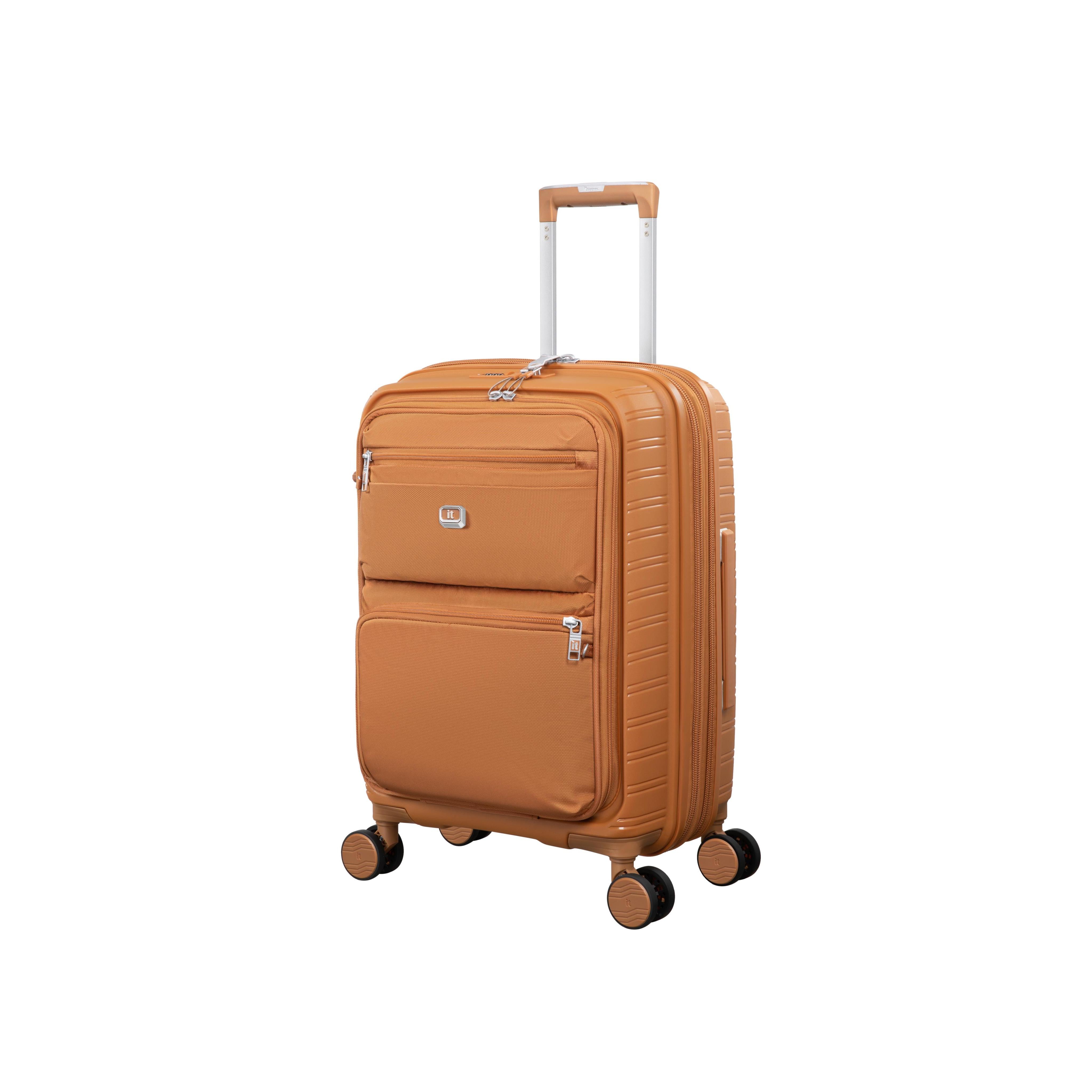 Continuous 22" Hardside Carry-On 8 Wheel Expandable Spinner with Soft Pocket (Pumpkin Spice)
