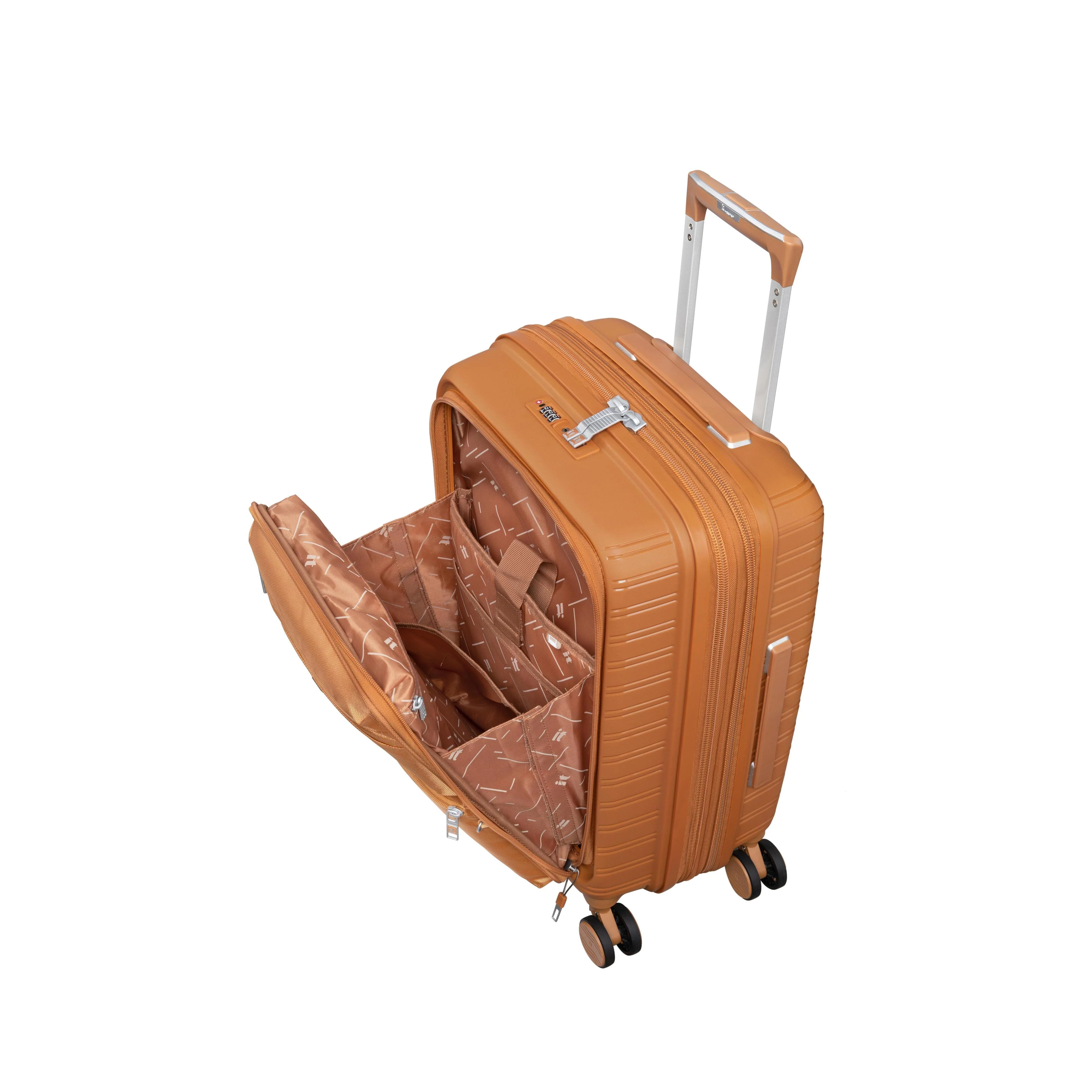 Continuous 22" Hardside Carry-On 8 Wheel Expandable Spinner with Soft Pocket (Pumpkin Spice) - Image 6