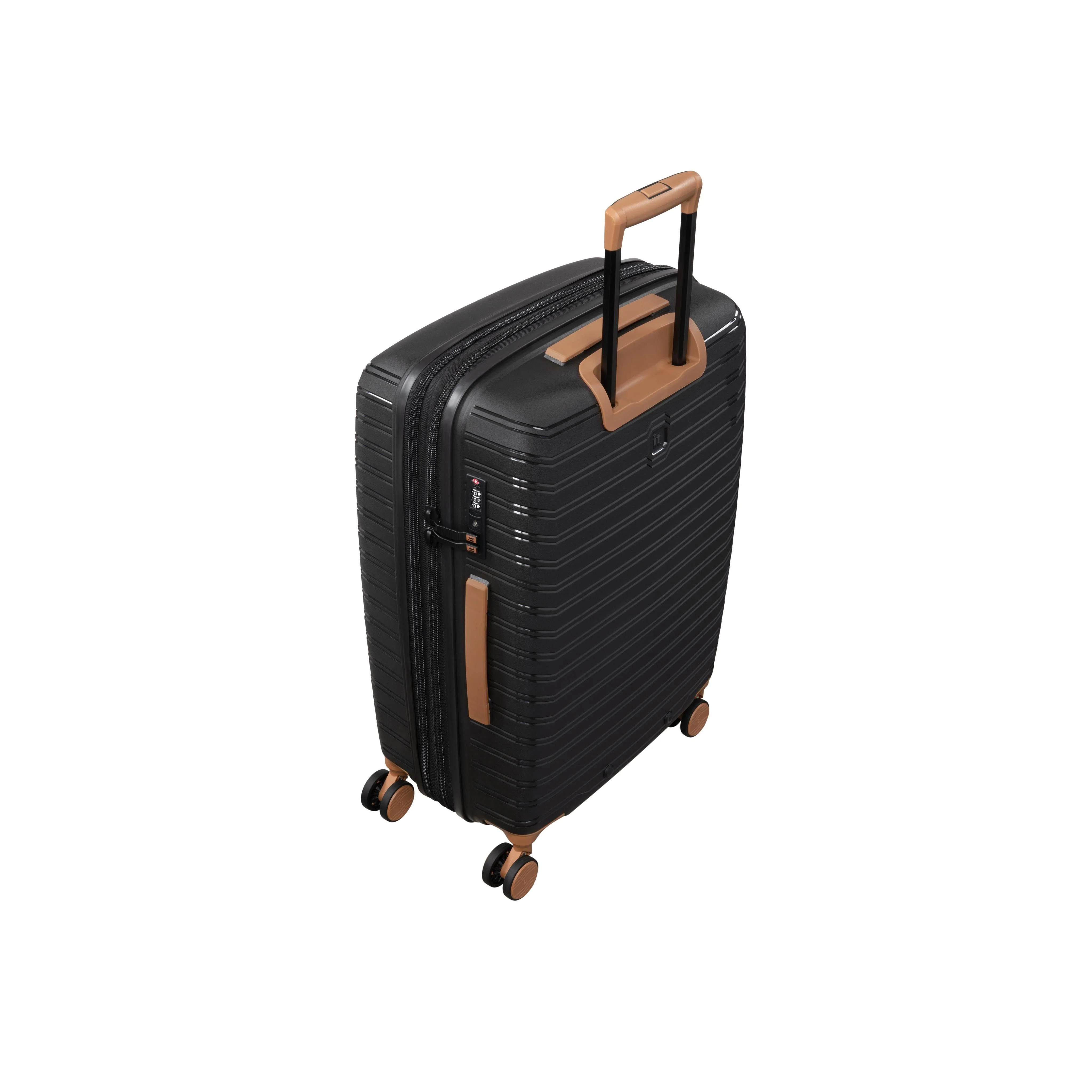 Continuous 34" Hardside Checked 8 Wheel Expandable Spinner (Black) - Image 4