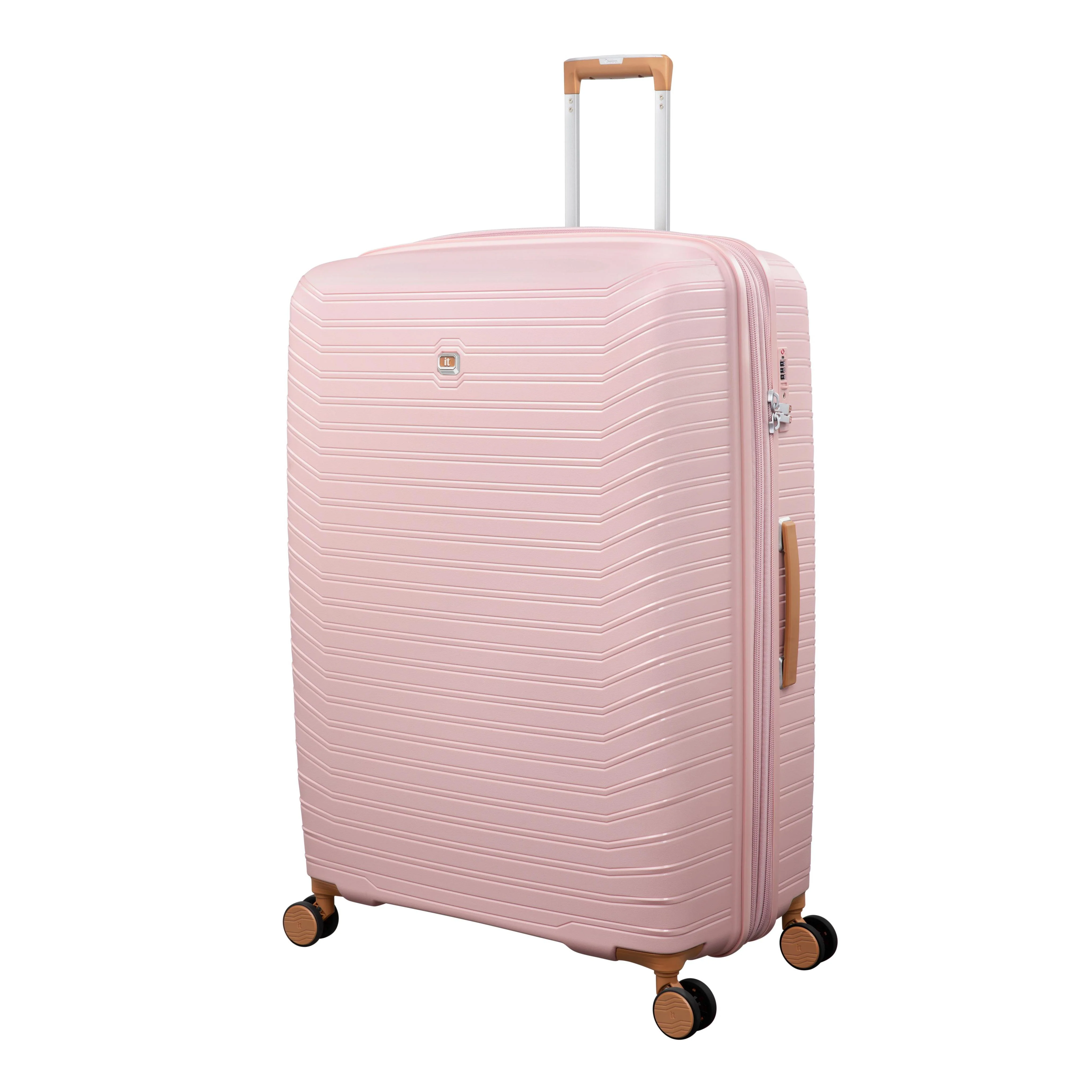 Continuous 34" Hardside Checked 8 Wheel Expandable Spinner (Peach Whip)