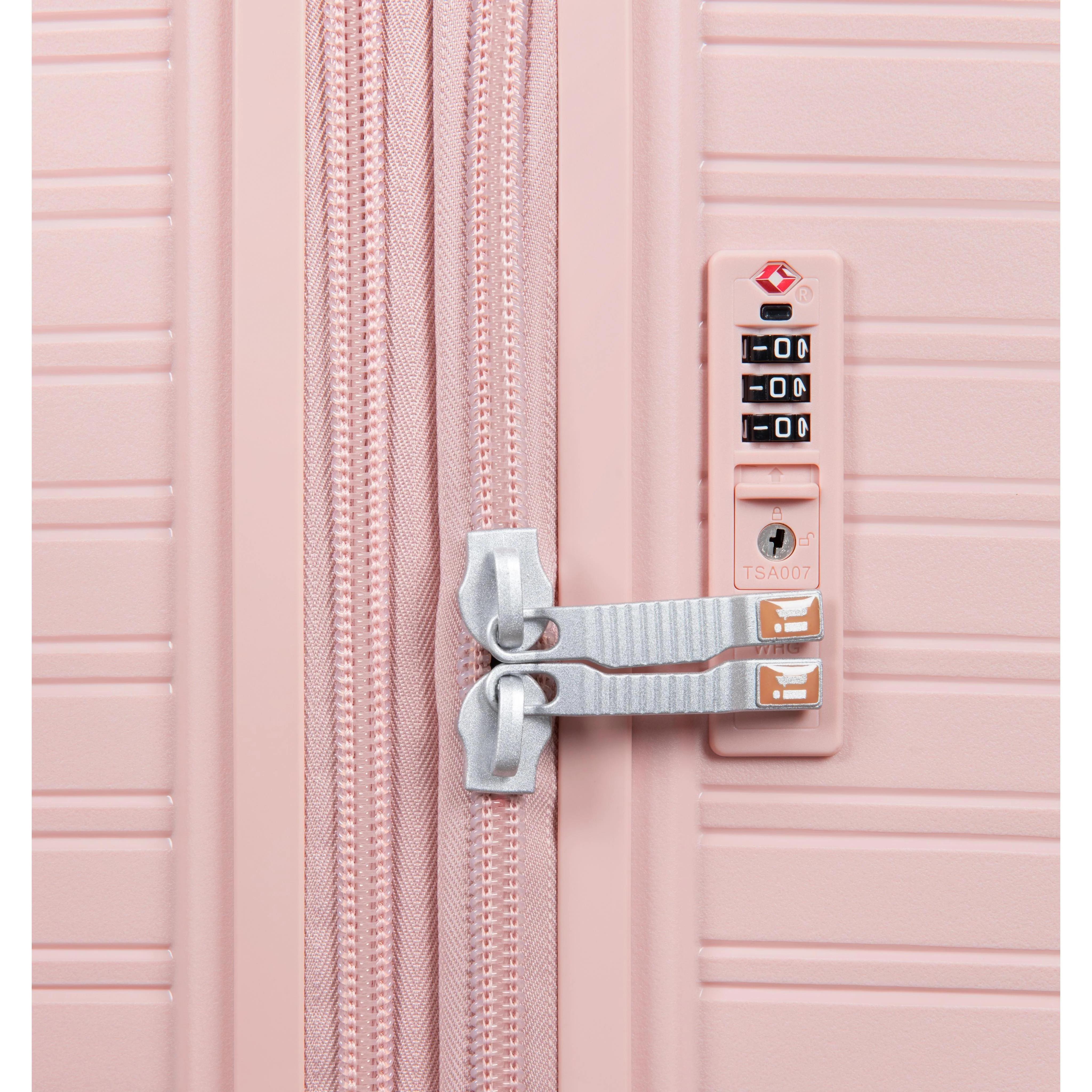 Continuous 34" Hardside Checked 8 Wheel Expandable Spinner (Peach Whip) - Image 6