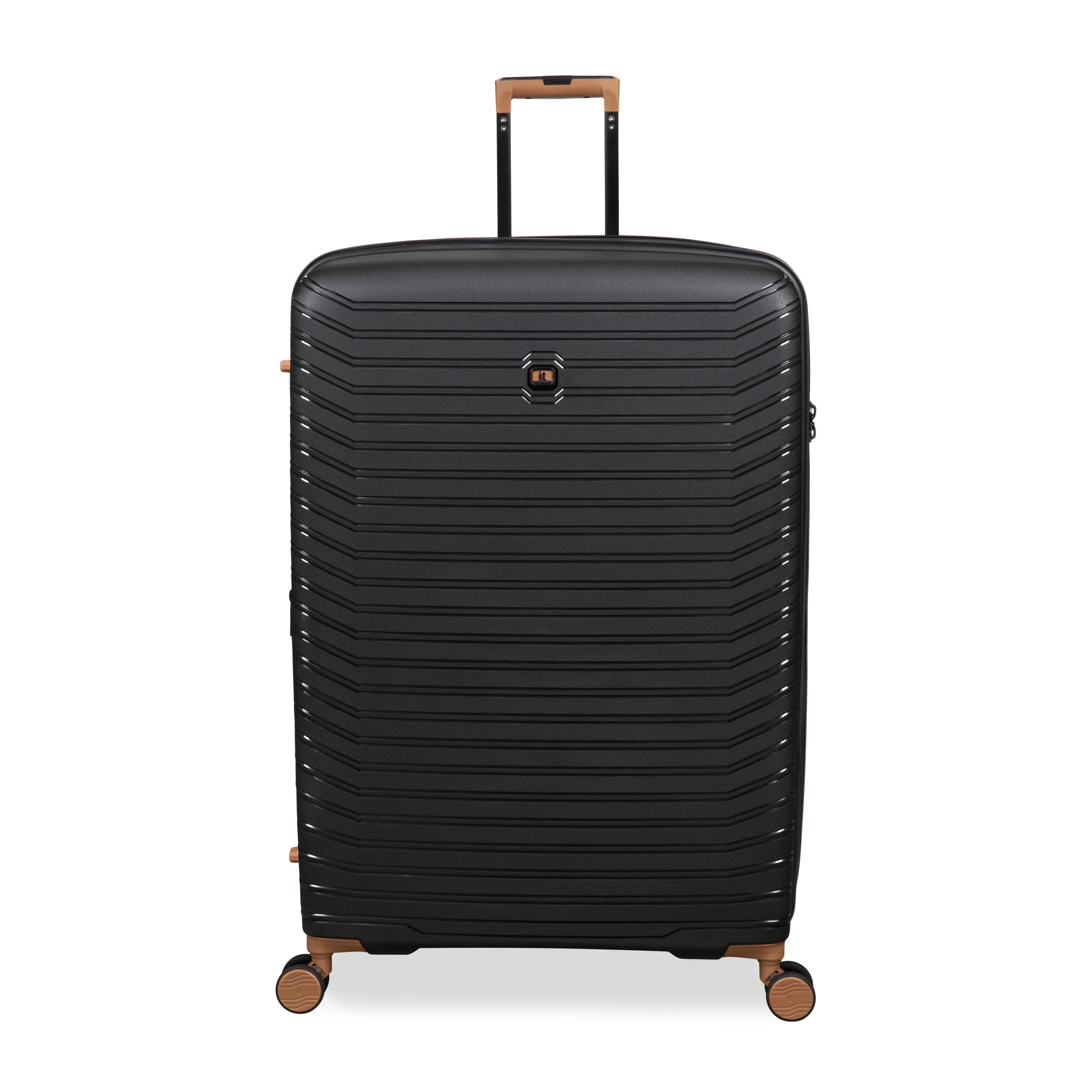 Continuous 4 Piece Hardside Expandable 8 Wheel Spinner Luggage Set with Soft-Pocket Carry-On (Black) - Image 11