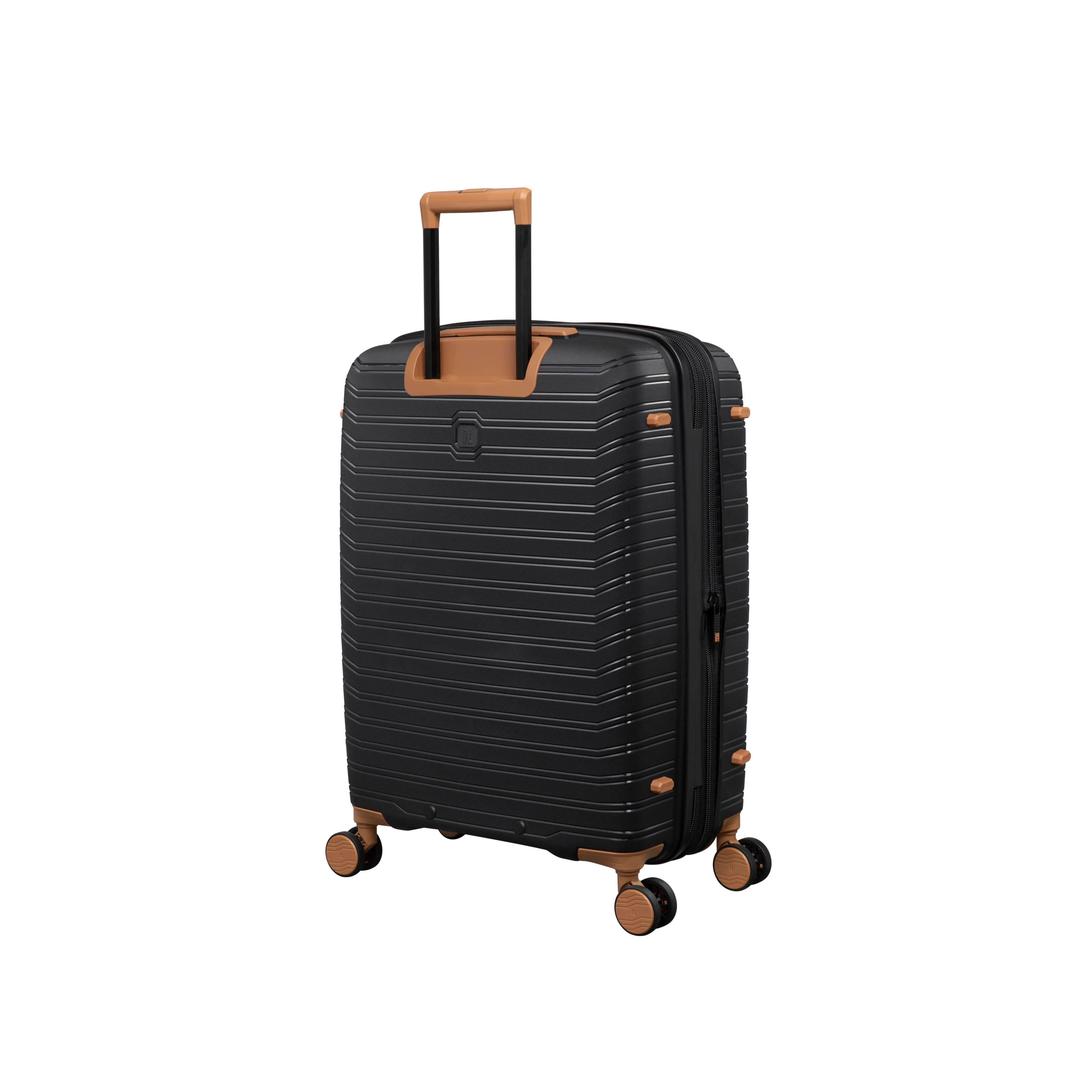 Continuous 4 Piece Hardside Expandable 8 Wheel Spinner Luggage Set with Soft-Pocket Carry-On (Black) - Image 12