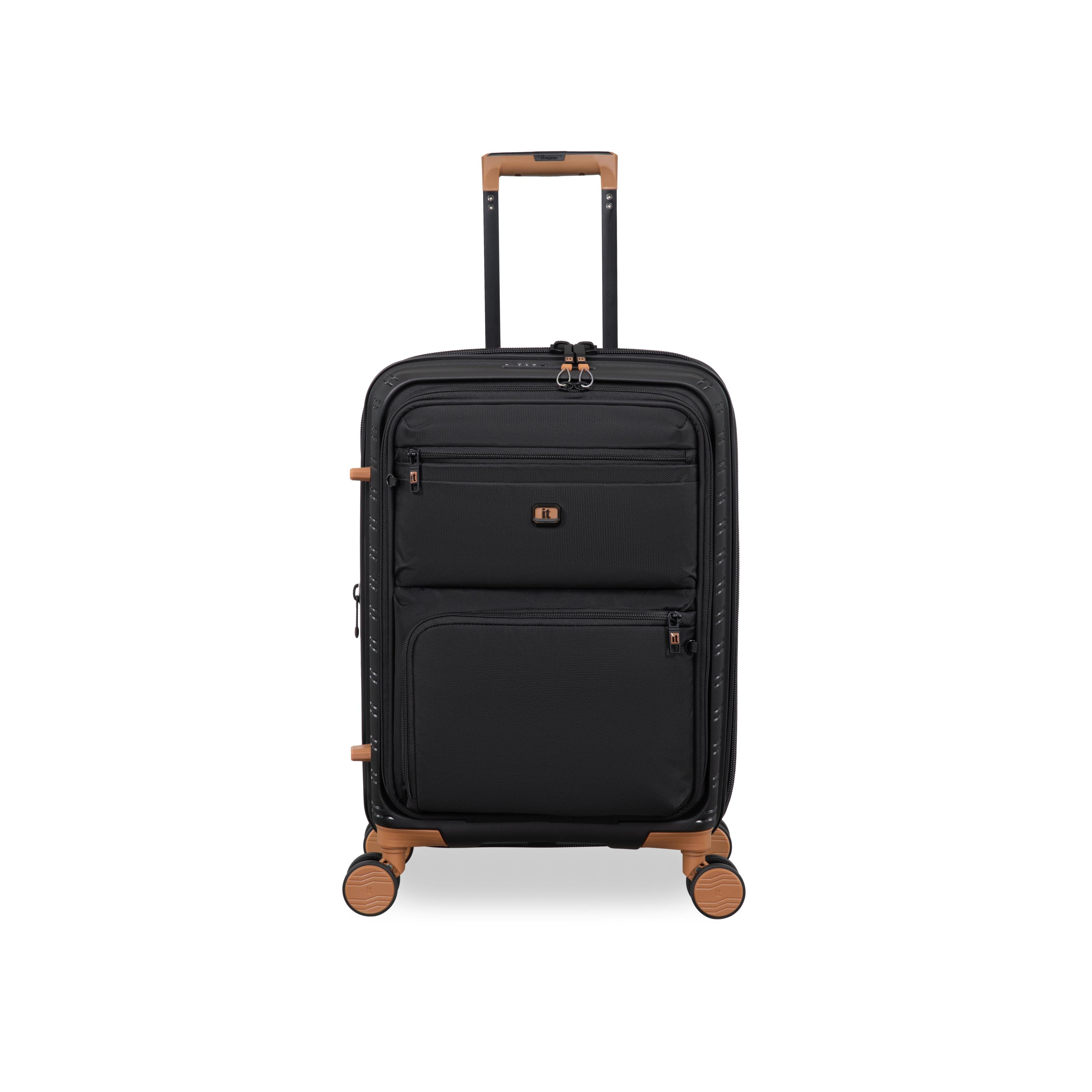 Continuous 4 Piece Hardside Expandable 8 Wheel Spinner Luggage Set with Soft-Pocket Carry-On (Black) - Image 8