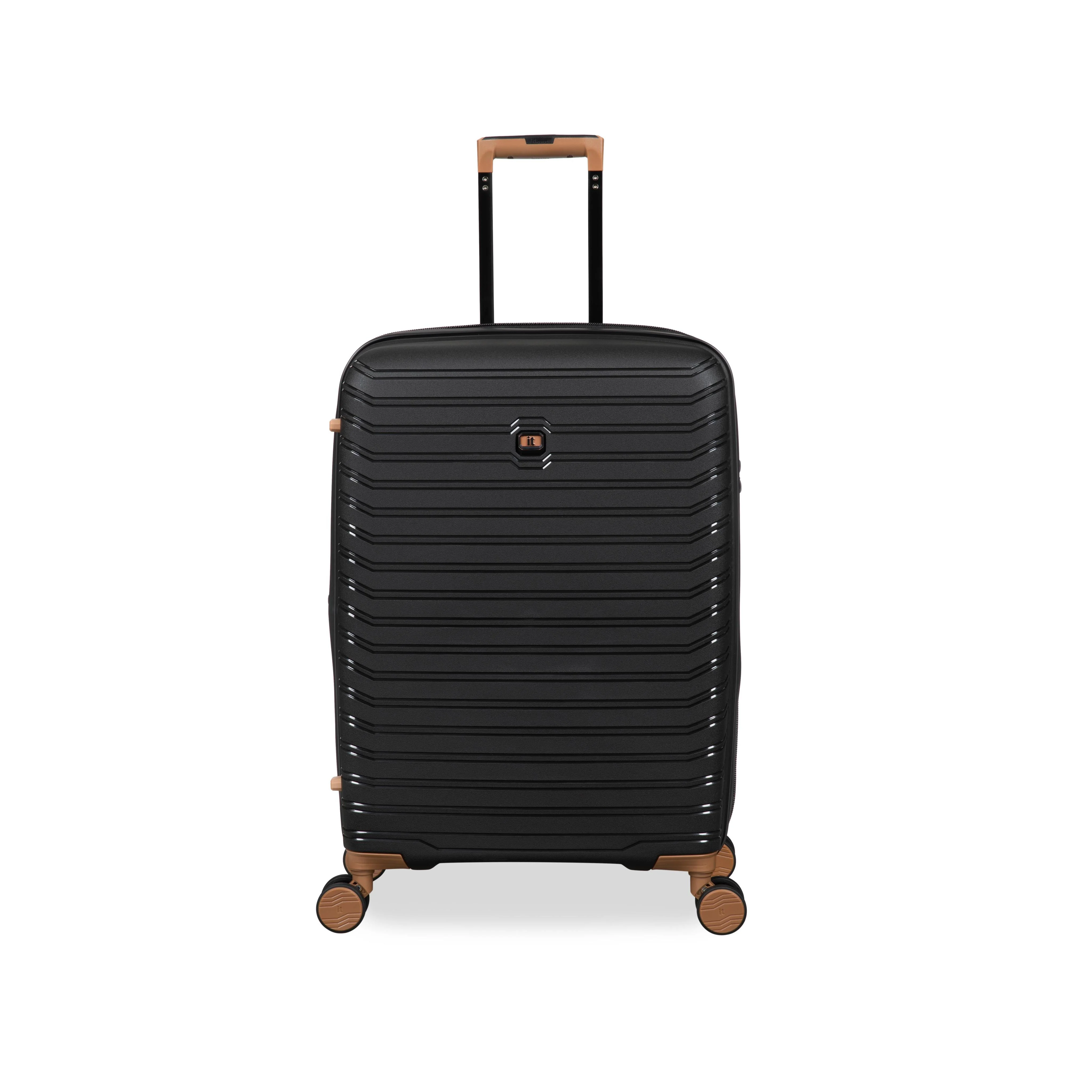 Continuous 4 Piece Hardside Expandable 8 Wheel Spinner Luggage Set with Soft-Pocket Carry-On (Black) - Image 9