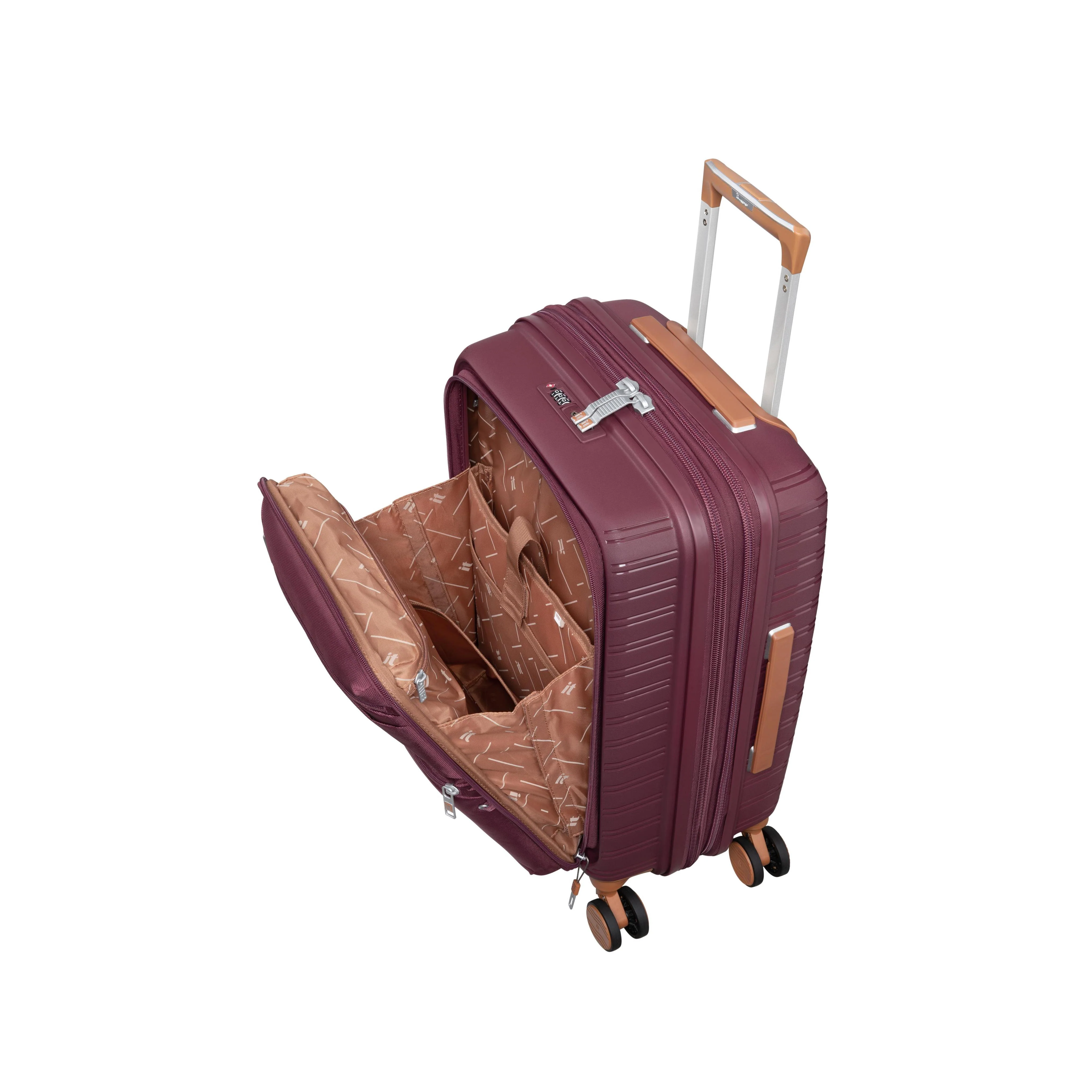 Continuous 4 Piece Hardside Expandable 8 Wheel Spinner Luggage Set with Soft-Pocket Carry-On (French Port) - Image 15