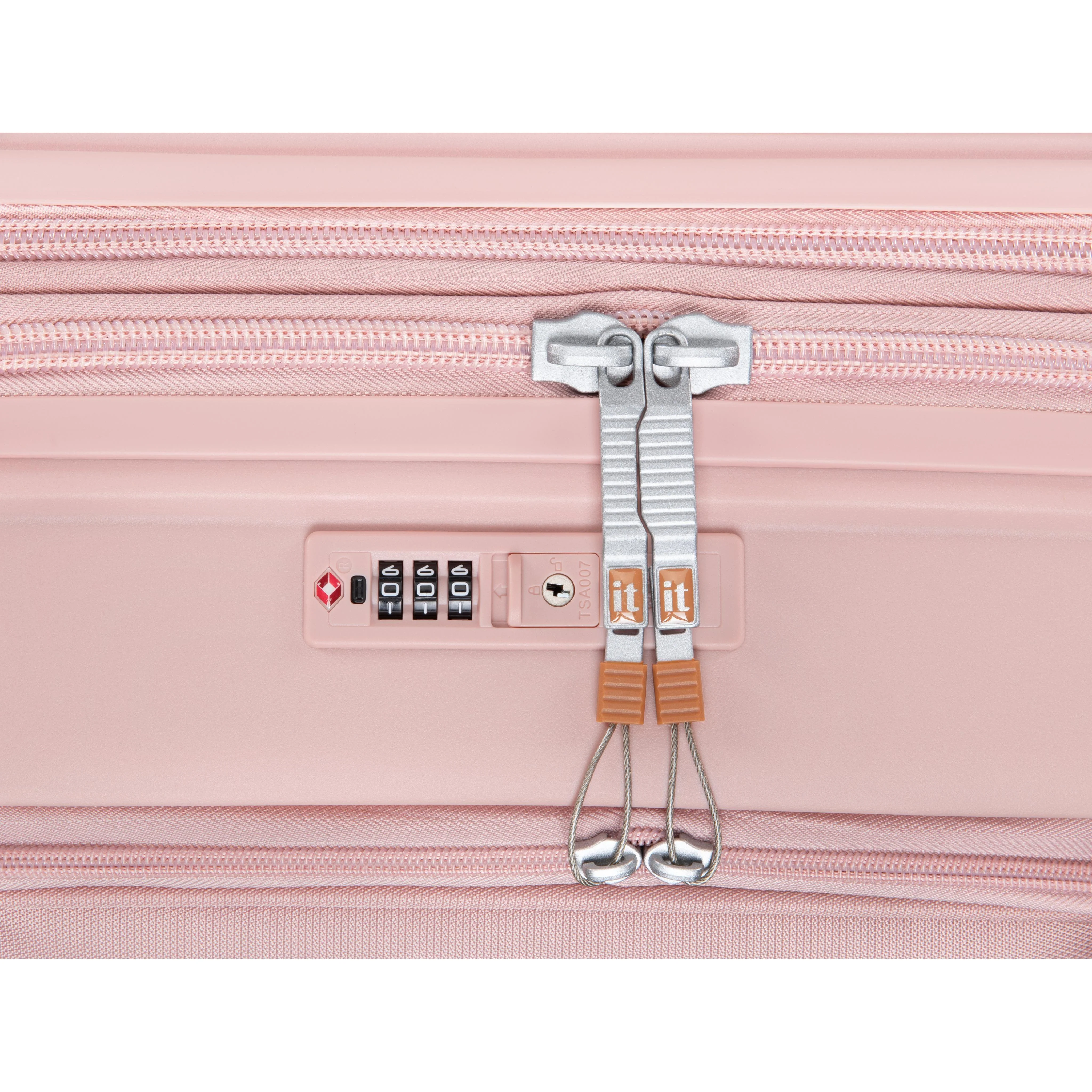 Continuous 4 Piece Hardside Expandable 8 Wheel Spinner Luggage Set with Soft-Pocket Carry-On (Peach Whip) - Image 18