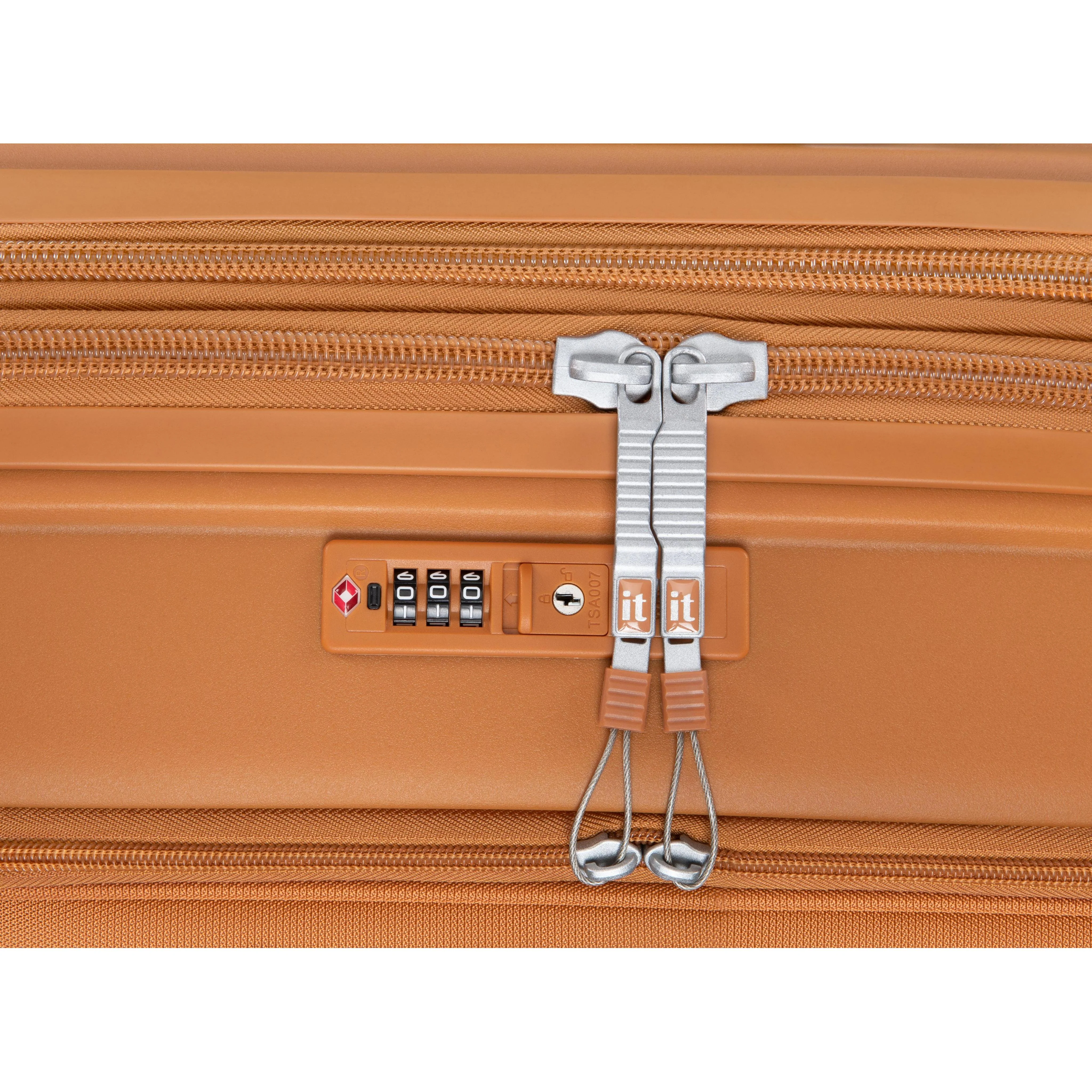 Continuous 4 Piece Hardside Expandable 8 Wheel Spinner Luggage Set with Soft-Pocket Carry-On (Pumpkin Spice) - Image 18