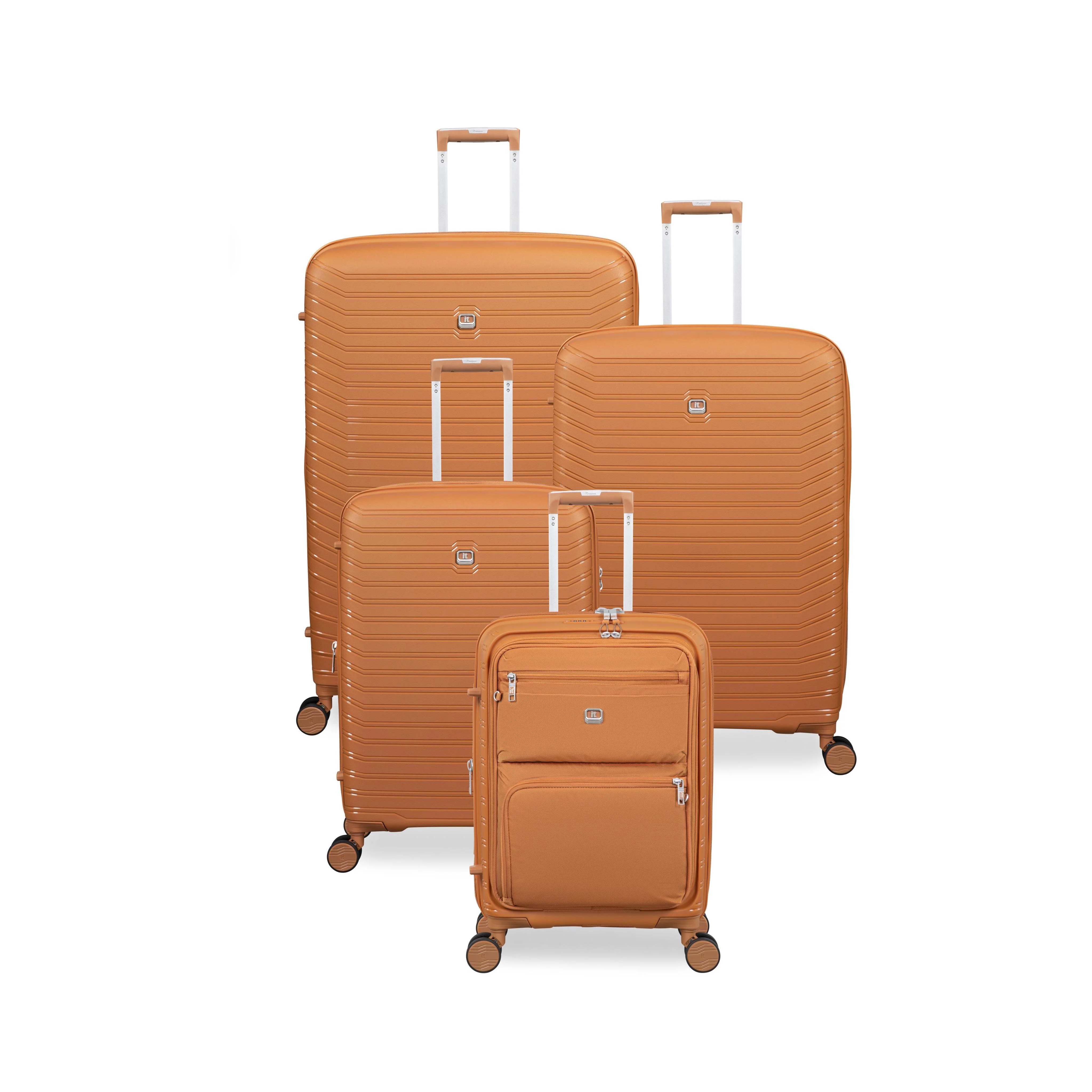 Continuous 4 Piece Hardside Expandable 8 Wheel Spinner Luggage Set with Soft-Pocket Carry-On (Pumpkin Spice) - Image 3