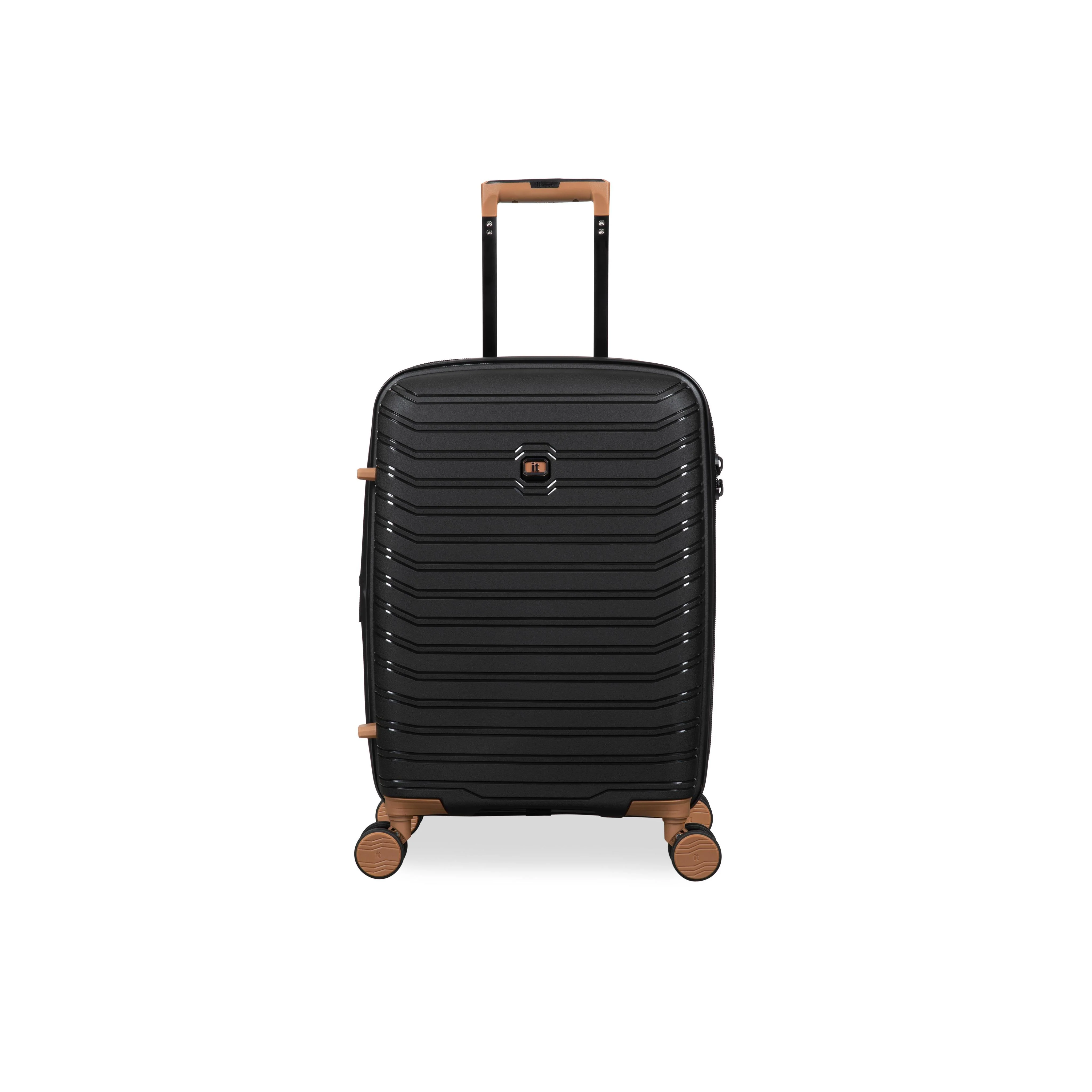 Continuous 4 Piece Hardside Expandable 8 Wheel Spinner Luggage Set (Black) - Image 11