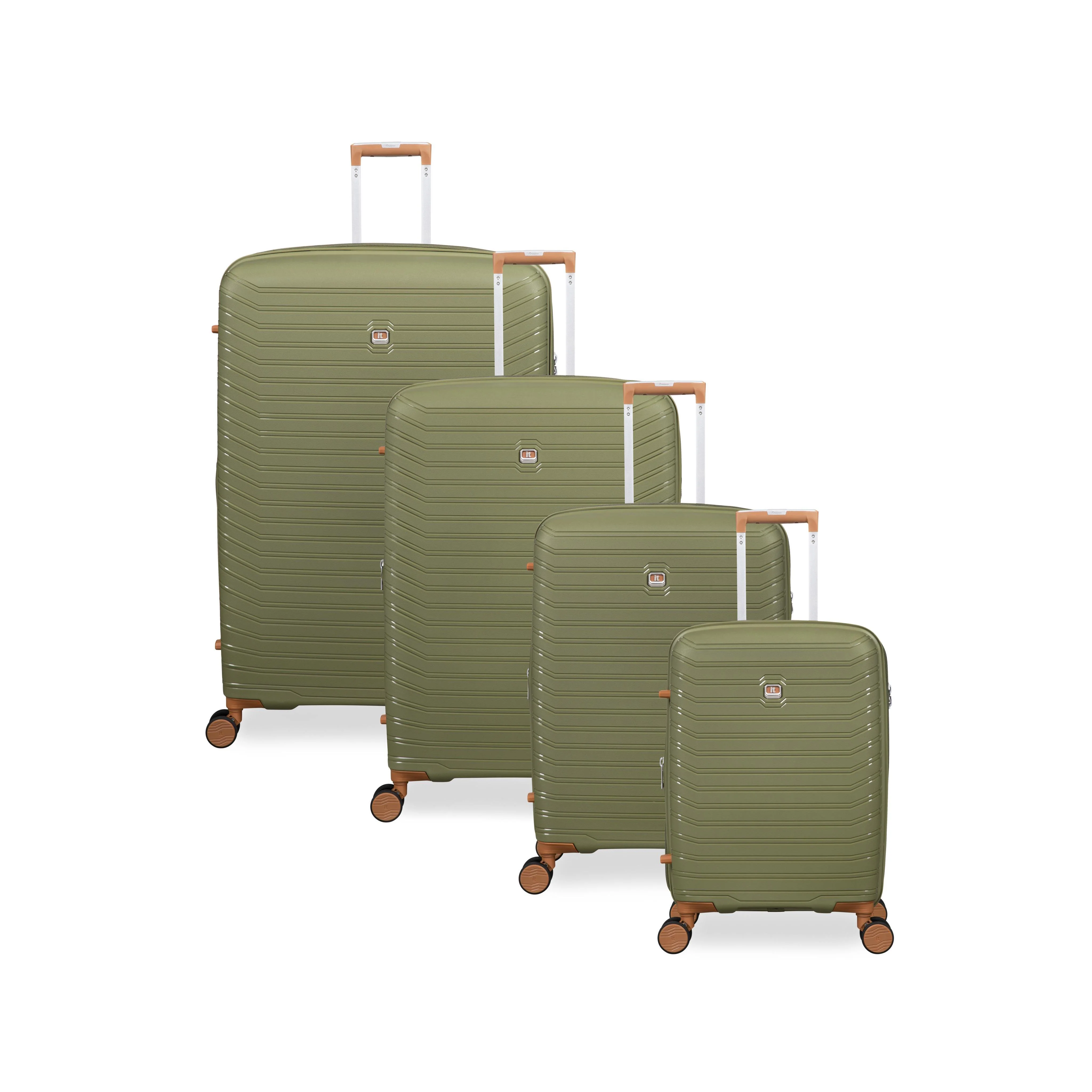 Continuous 4 Piece Hardside Expandable 8 Wheel Spinner Luggage Set (Olive Drab) - Image 2