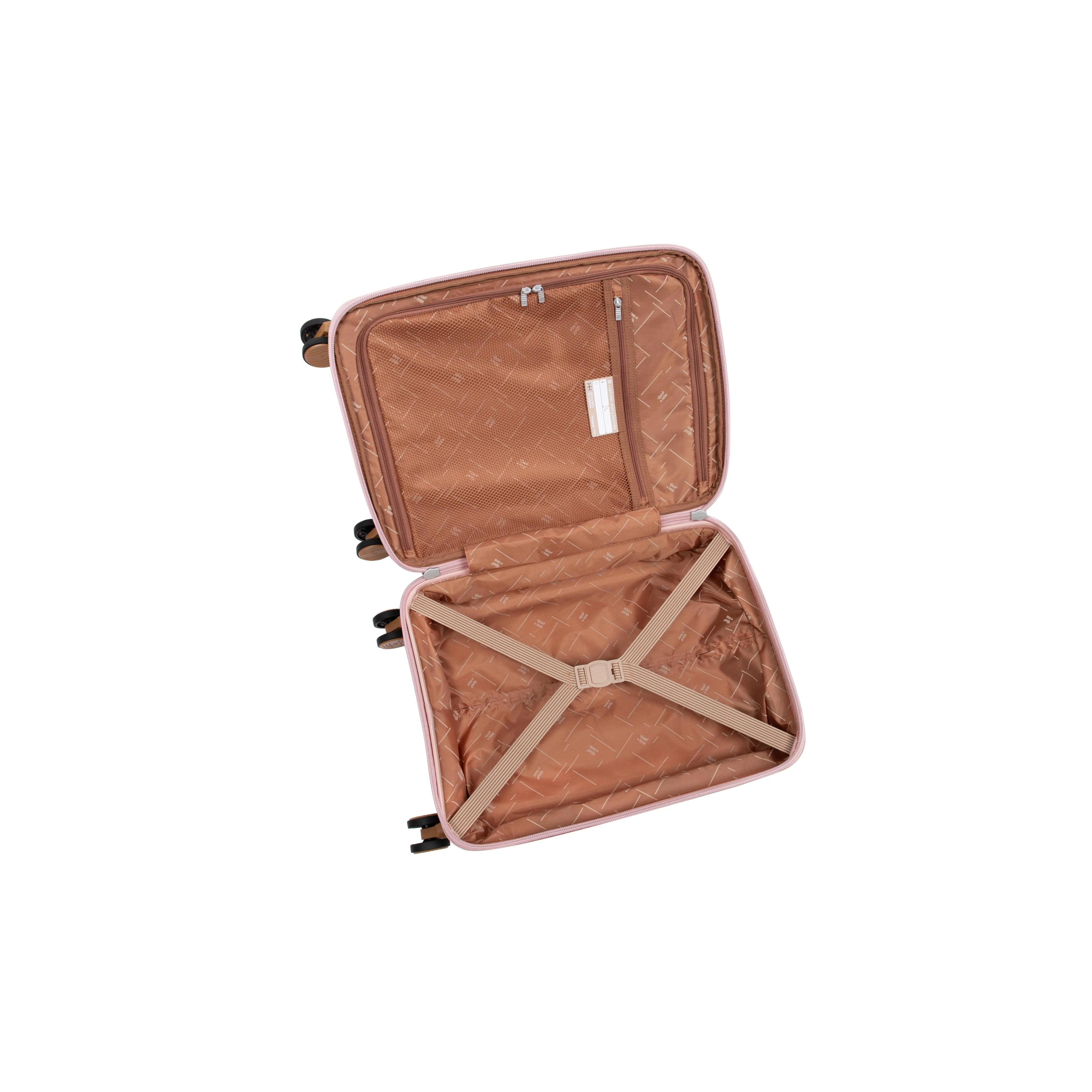 Continuous 4 Piece Hardside Expandable 8 Wheel Spinner Luggage Set (Peach Whip) - Image 16