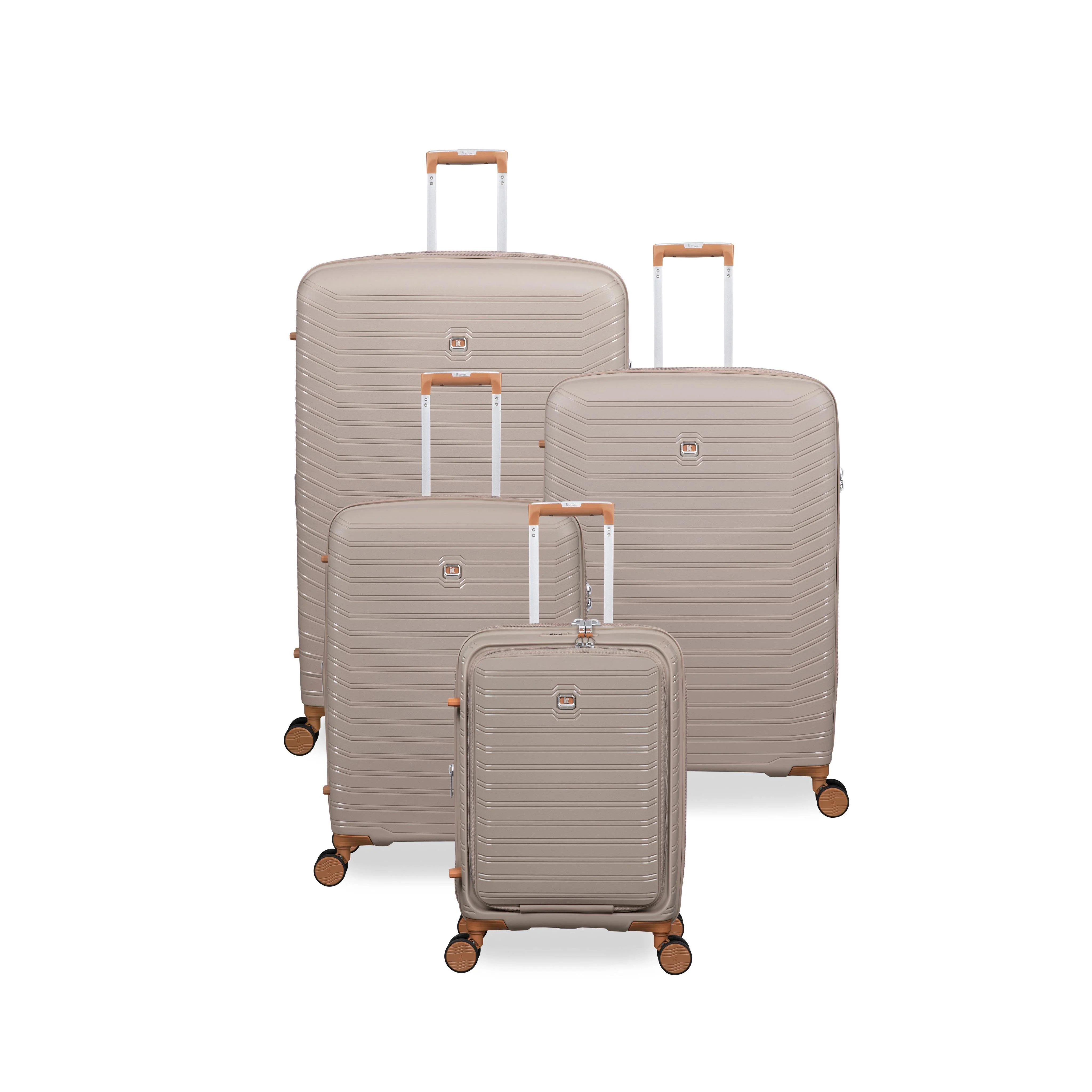 Continuous 4 Piece Hardside Expandable 8 Wheel Spinner Luggage Set with Hard-Pocket Carry-On (Crockery) - Image 3
