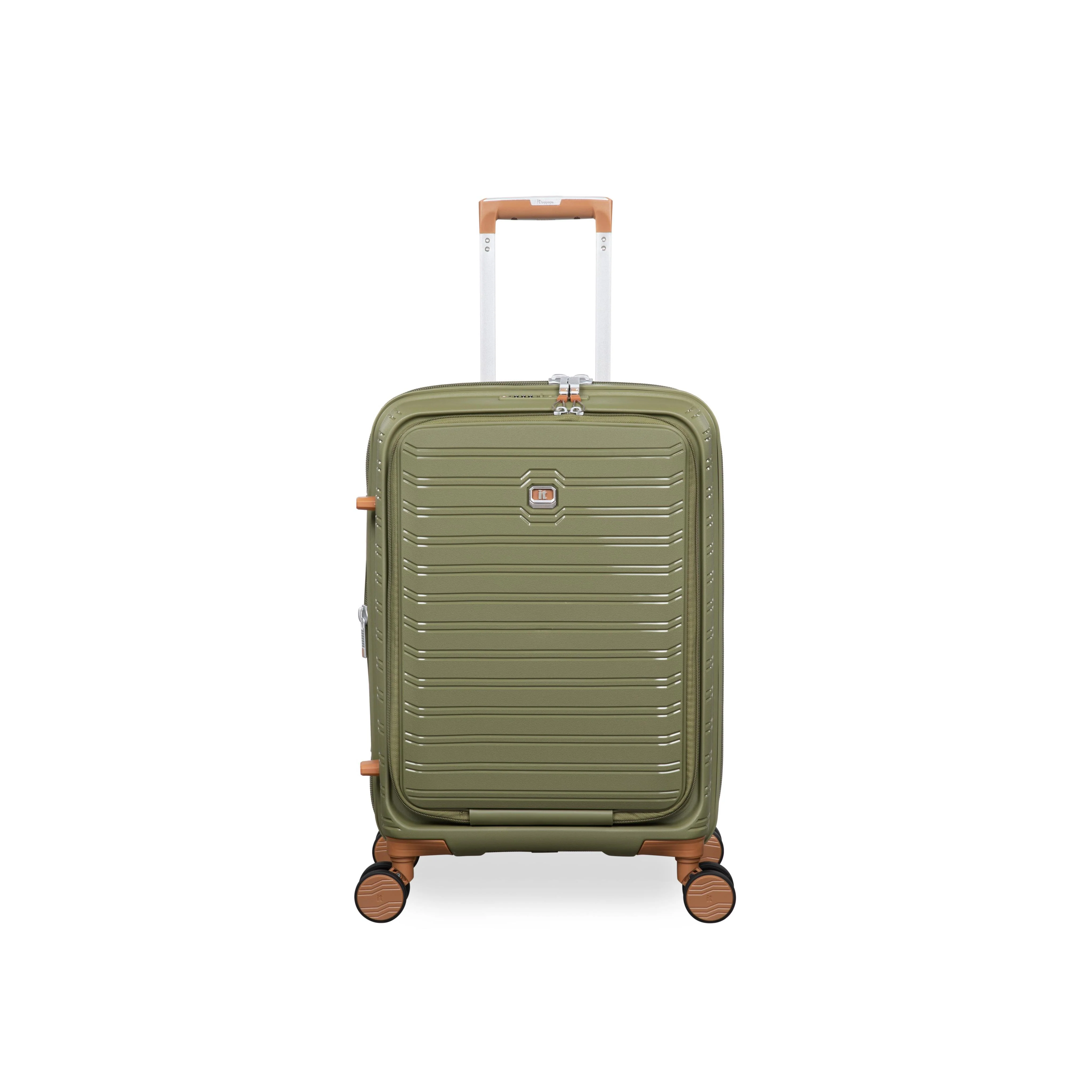 Continuous 4 Piece Hardside Expandable 8 Wheel Spinner Luggage Set with Hard-Pocket Carry-On (Olive Drab) - Image 11