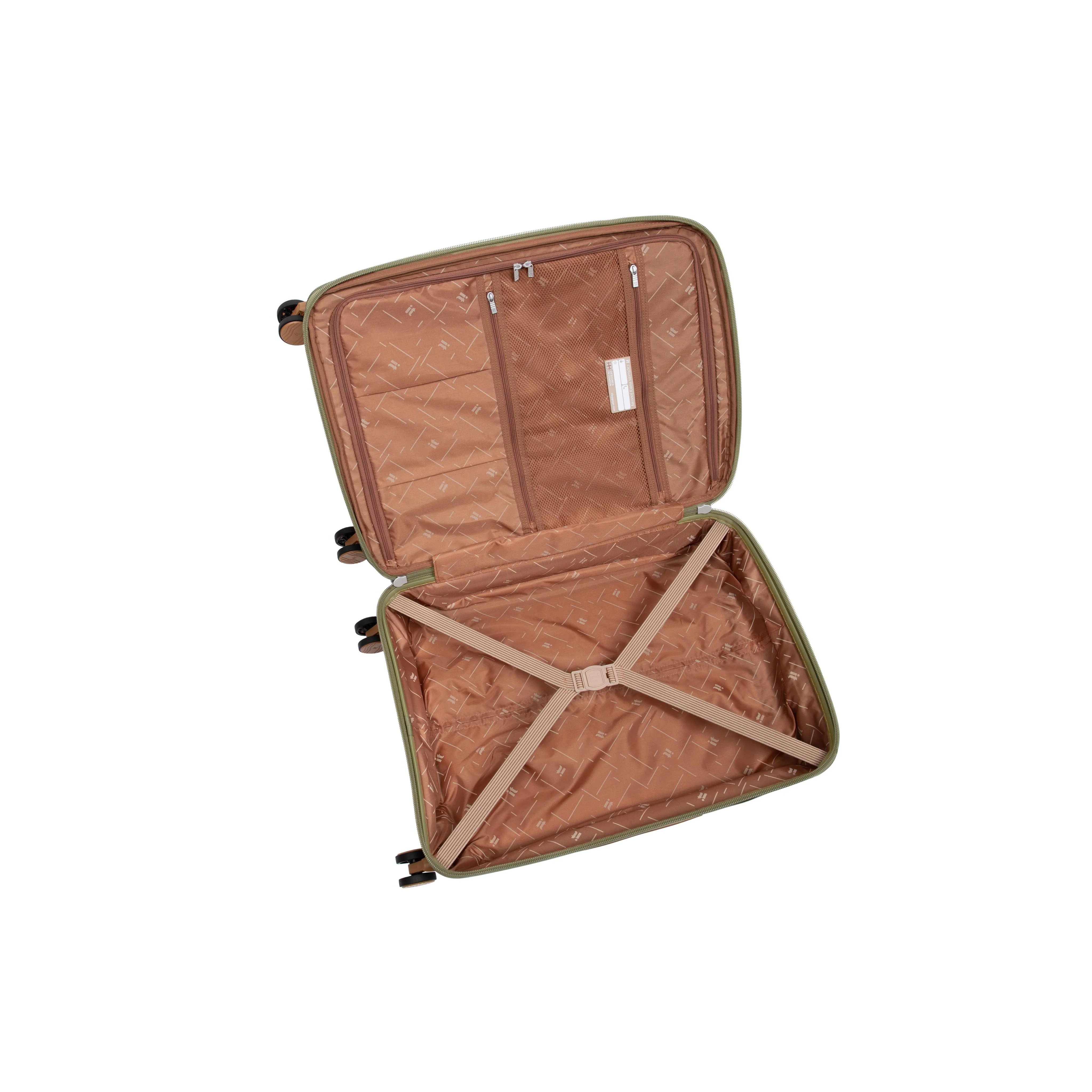 Continuous 4 Piece Hardside Expandable 8 Wheel Spinner Luggage Set with Hard-Pocket Carry-On (Olive Drab) - Image 17