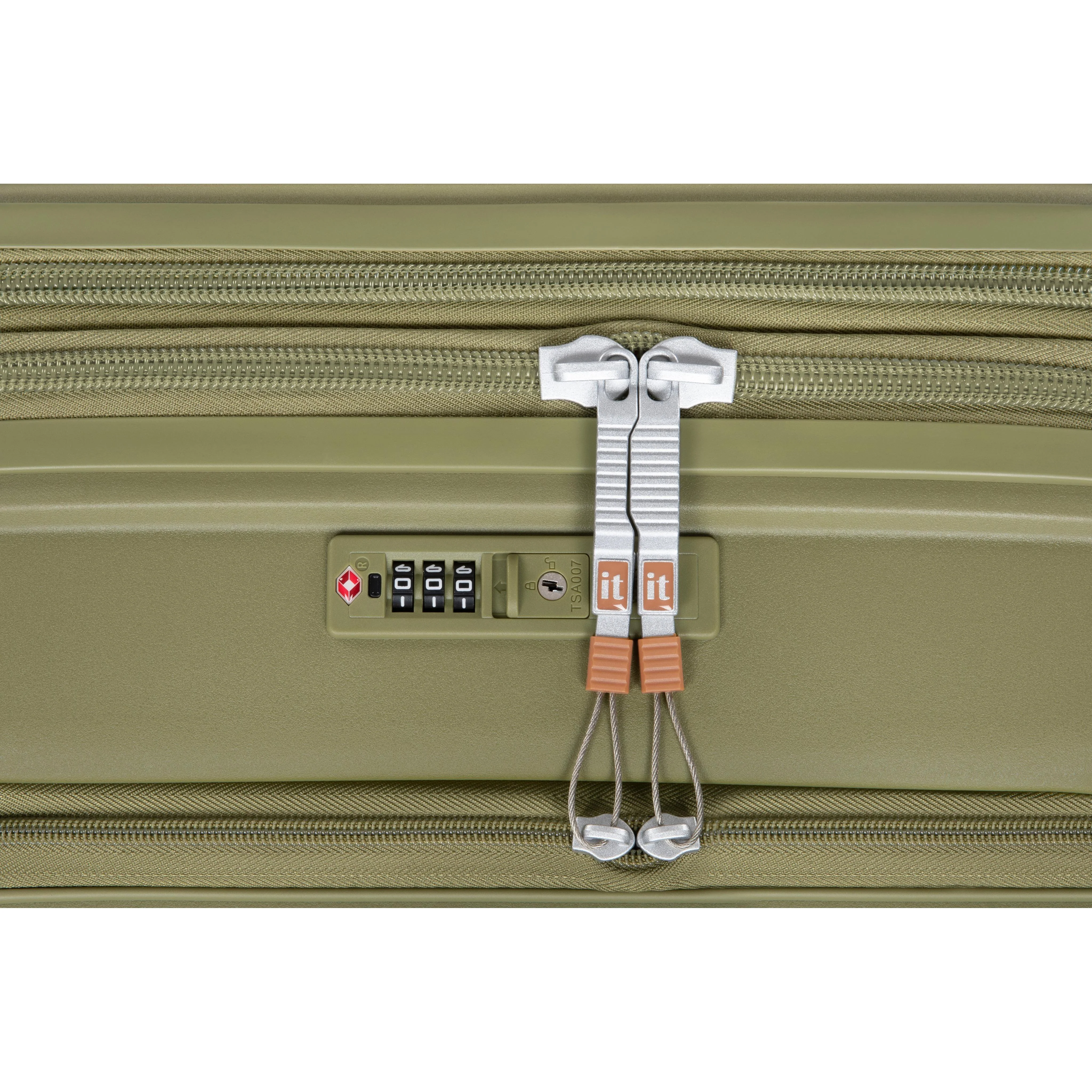 Continuous 4 Piece Hardside Expandable 8 Wheel Spinner Luggage Set with Hard-Pocket Carry-On (Olive Drab) - Image 18