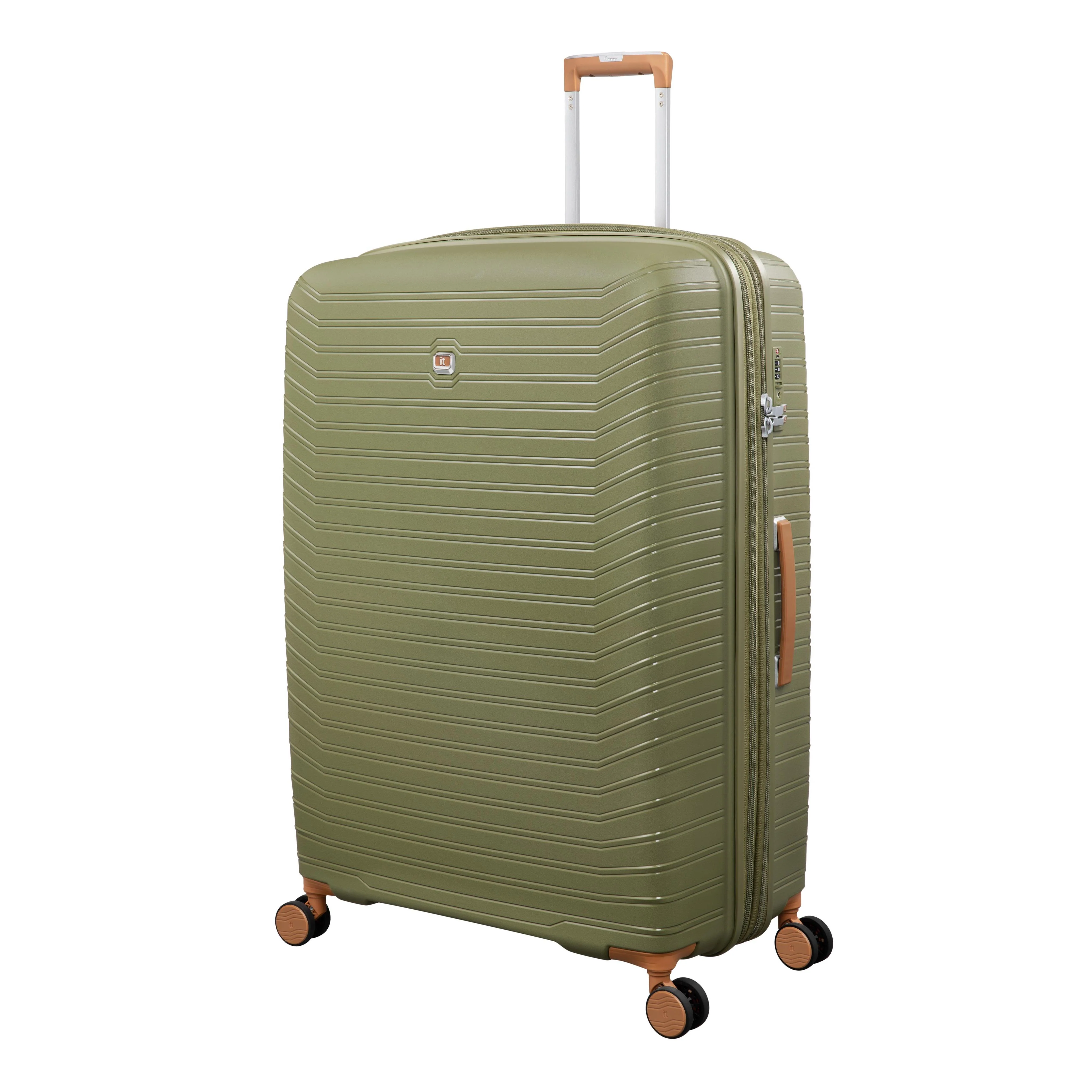 Continuous 4 Piece Hardside Expandable 8 Wheel Spinner Luggage Set with Hard-Pocket Carry-On (Olive Drab) - Image 7