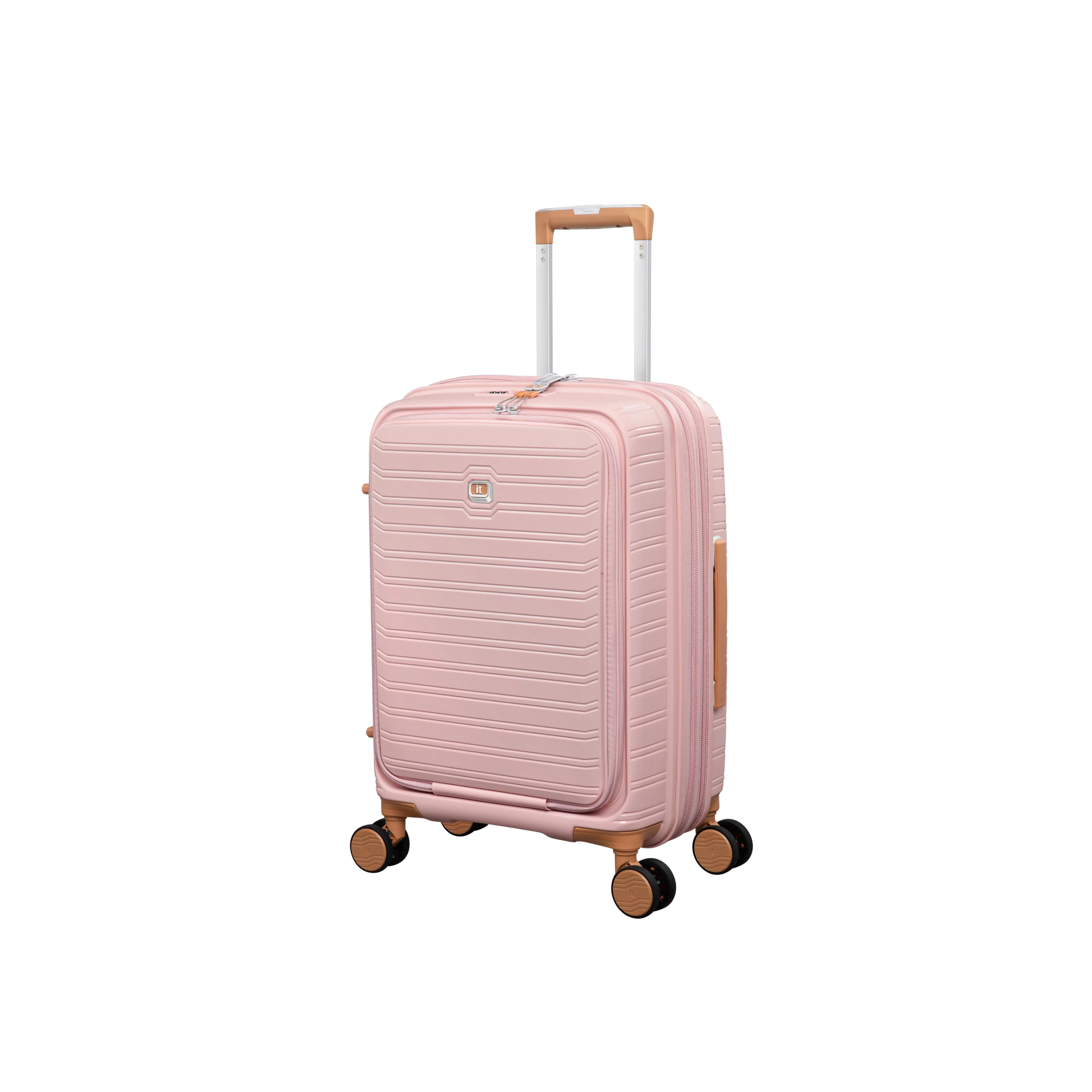 Continuous 4 Piece Hardside Expandable 8 Wheel Spinner Luggage Set with Hard-Pocket Carry-On (Peach Whip) - Image 4