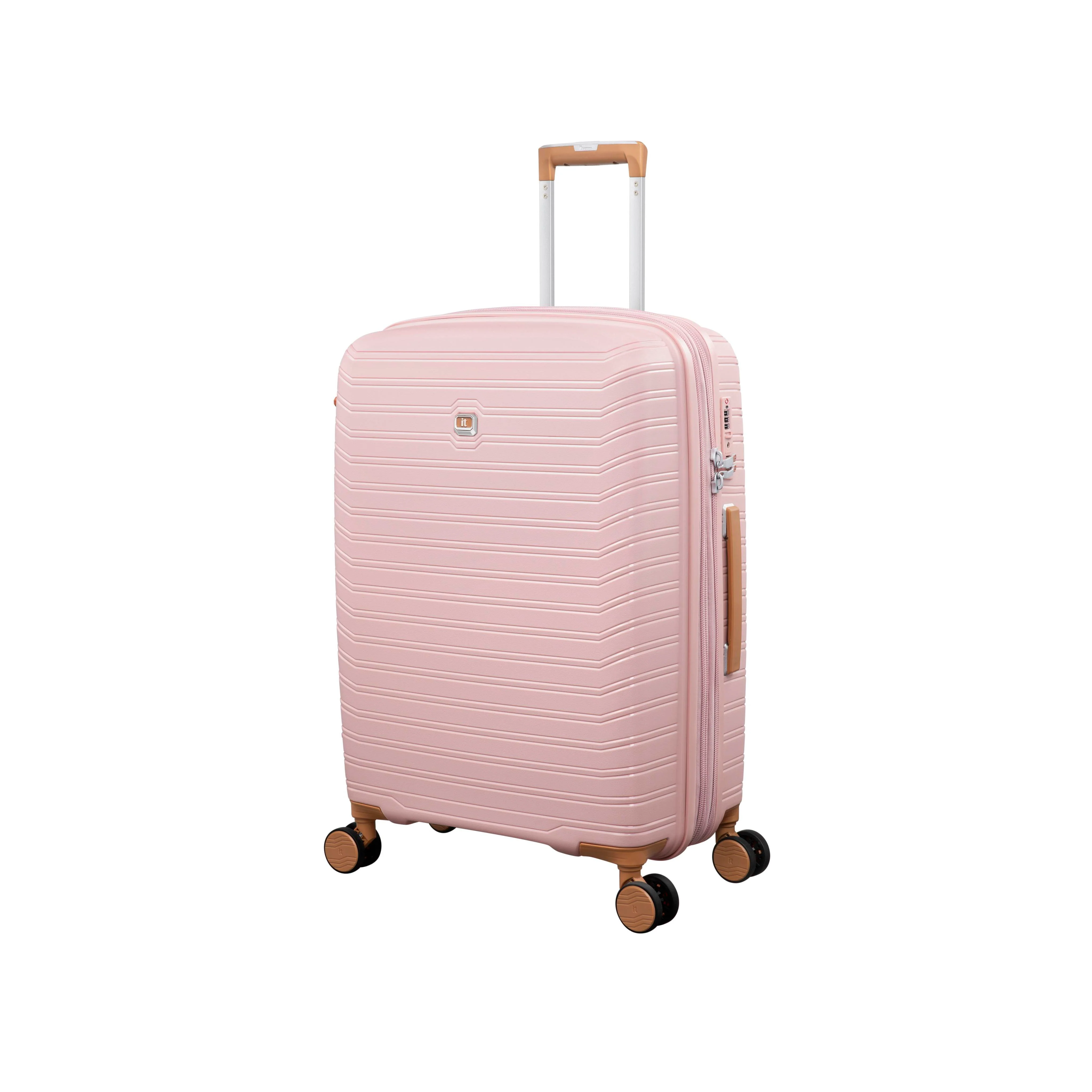 Continuous 4 Piece Hardside Expandable 8 Wheel Spinner Luggage Set with Hard-Pocket Carry-On (Peach Whip) - Image 5