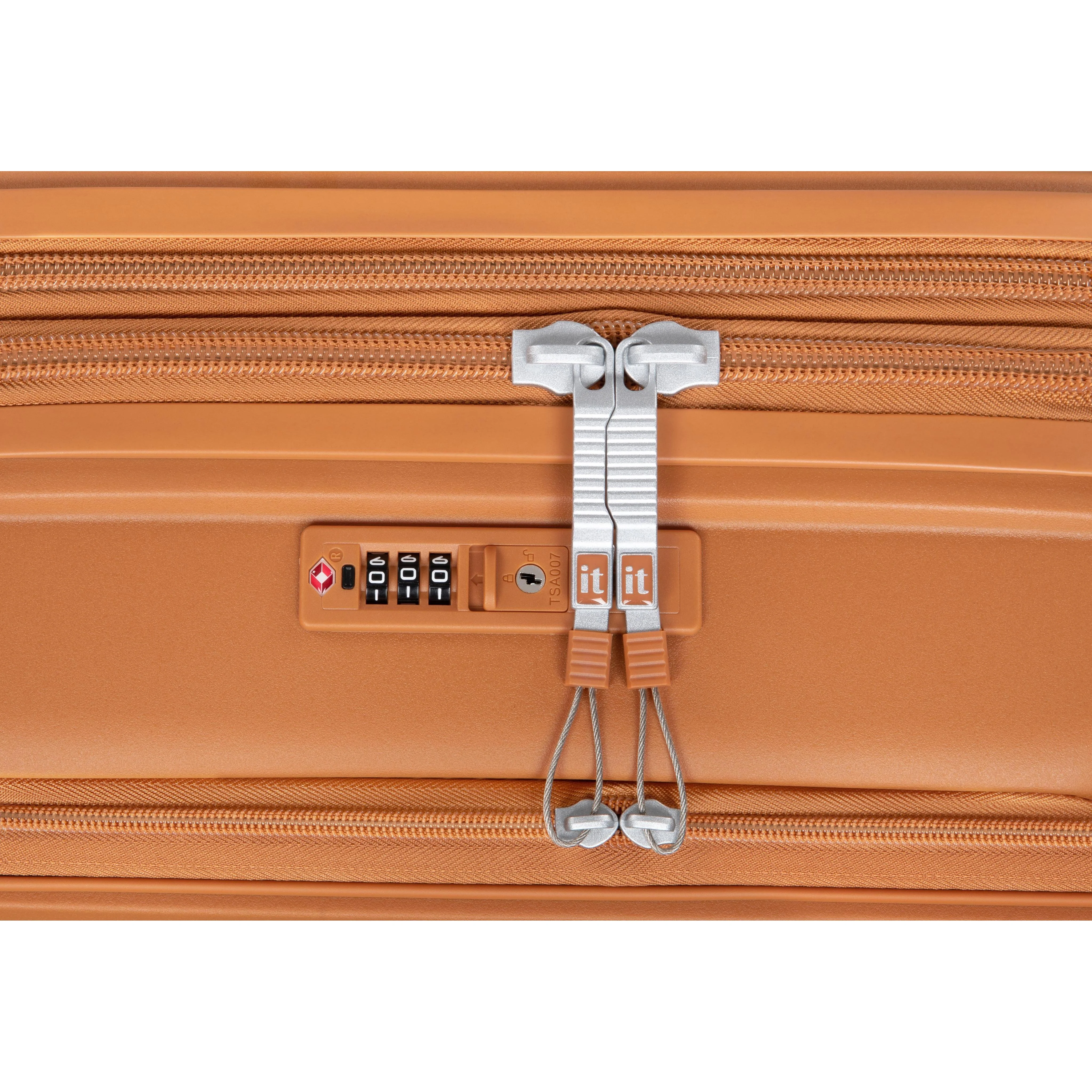 Continuous 4 Piece Hardside Expandable 8 Wheel Spinner Luggage Set with Hard-Pocket Carry-On (Pumpkin Spice) - Image 18