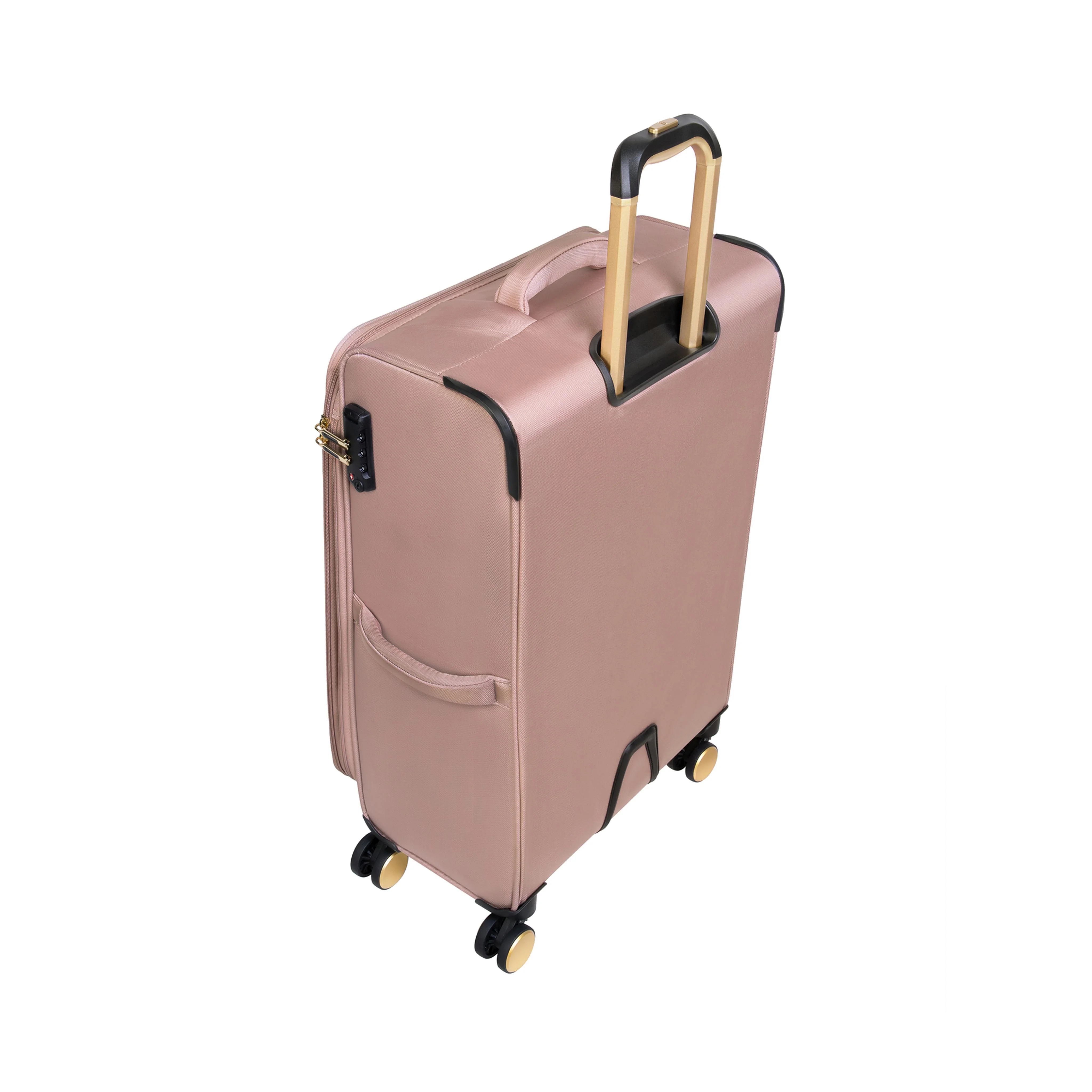 CLOSEOUT - Glimmering 28" Softside Checked 8 Wheel Spinner (Mink Gold) - Image 3