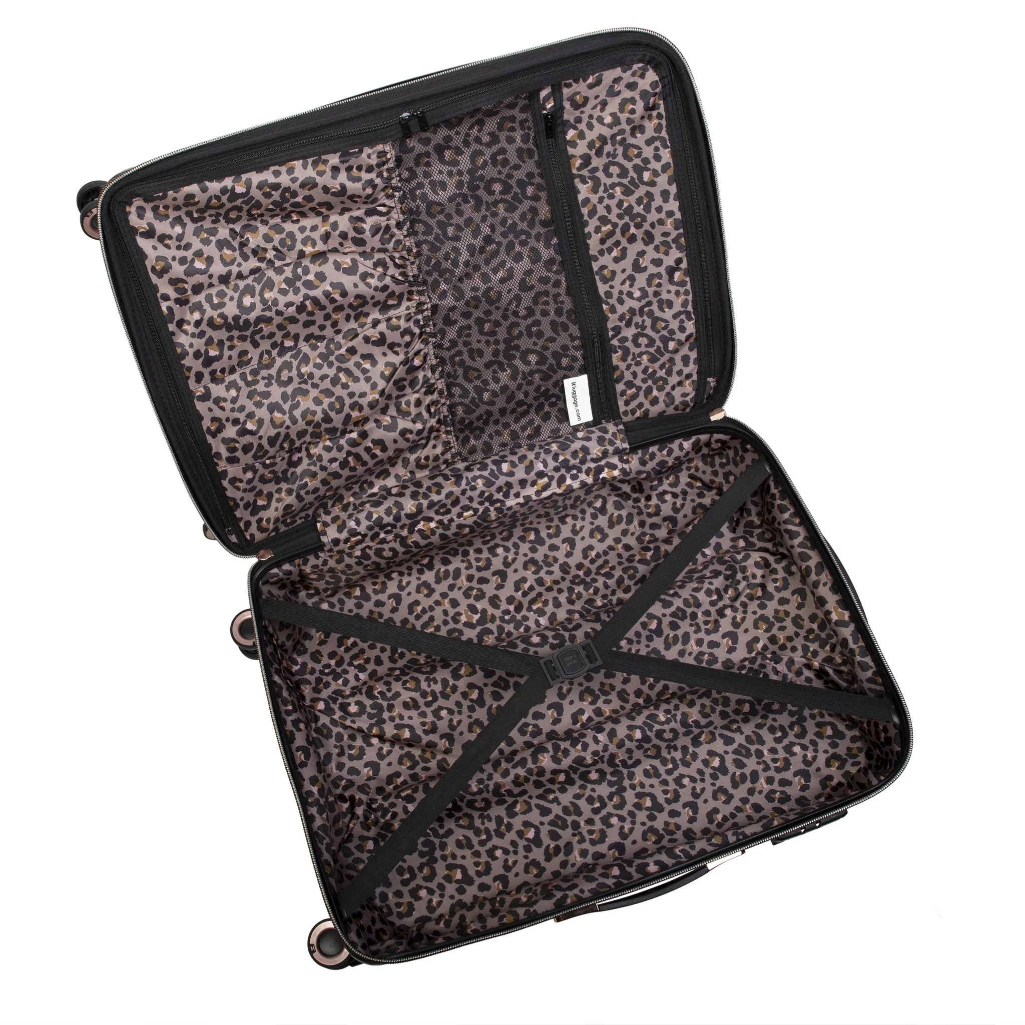 CLOSEOUT - Glitzy 27" Hardside Checked 8 Wheel Expandable Spinner (Metallic Rose Gold) - Image 3