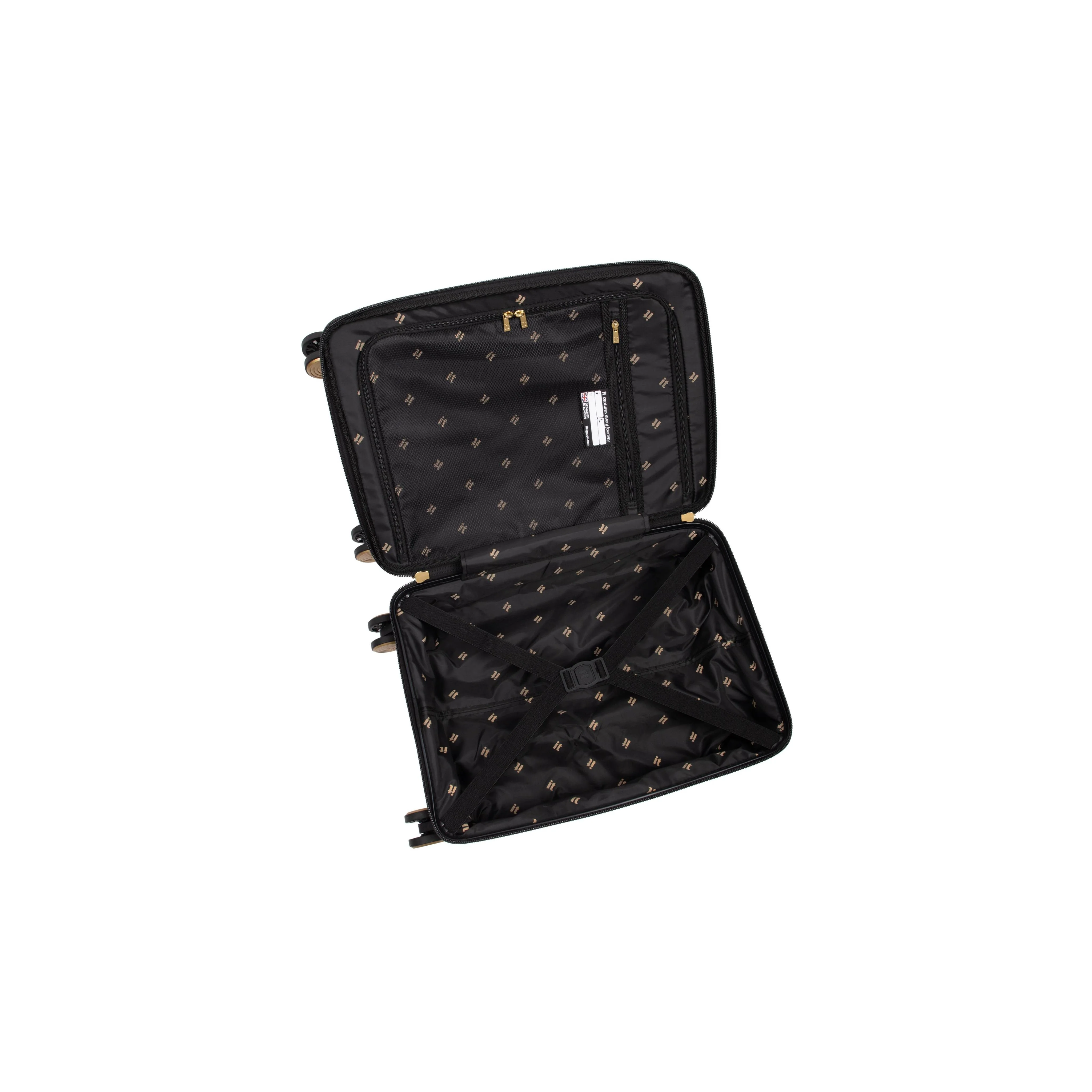 CLOSEOUT - Spontaneous 22" Hardside Carry-On 8 Wheel Expandable Spinner (Black / Gold - Limited Edition) - Image 5
