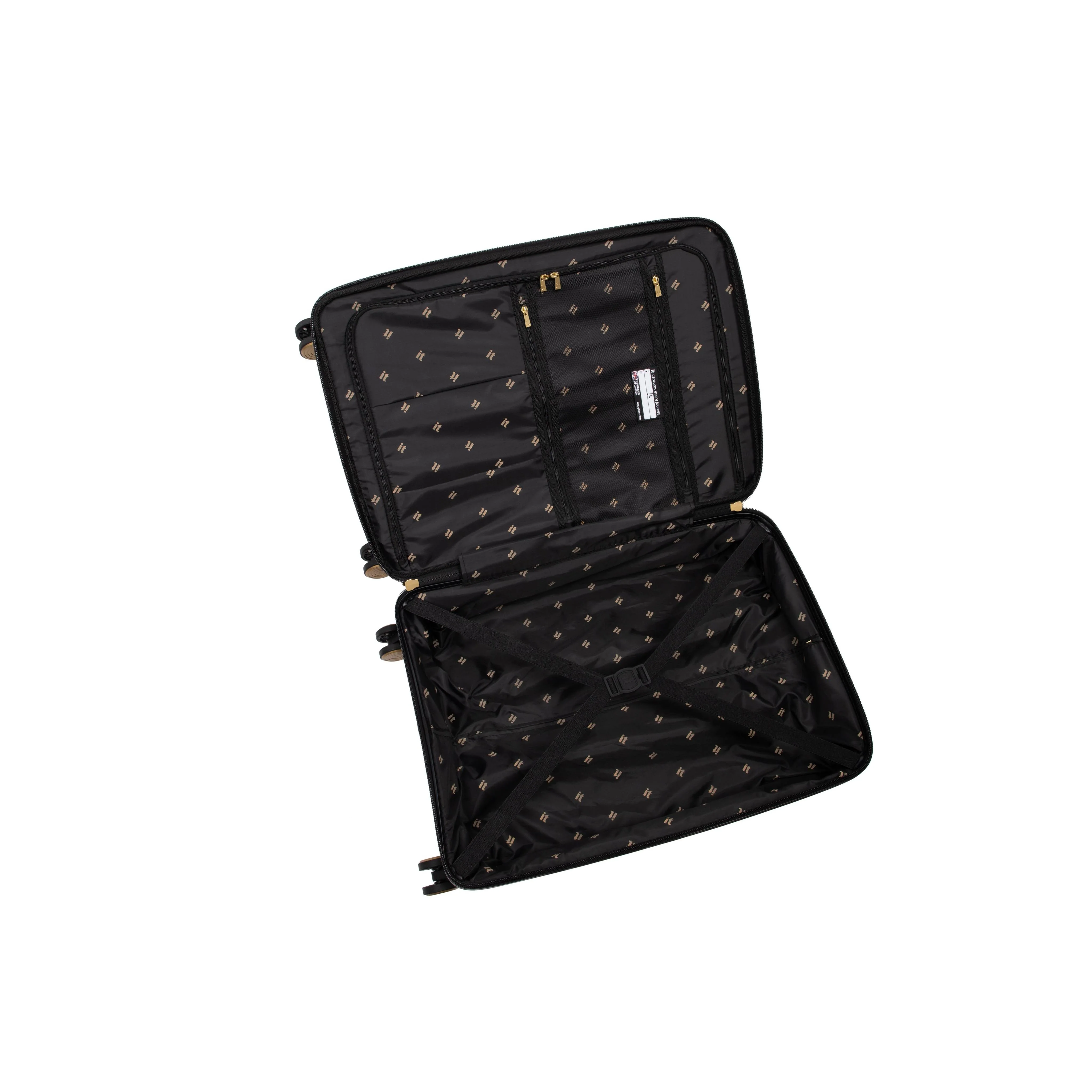 CLOSEOUT - Spontaneous 31" Hardside Checked 8 Wheel Expandable Spinner (Black / Gold - Limited Edition) - Image 5