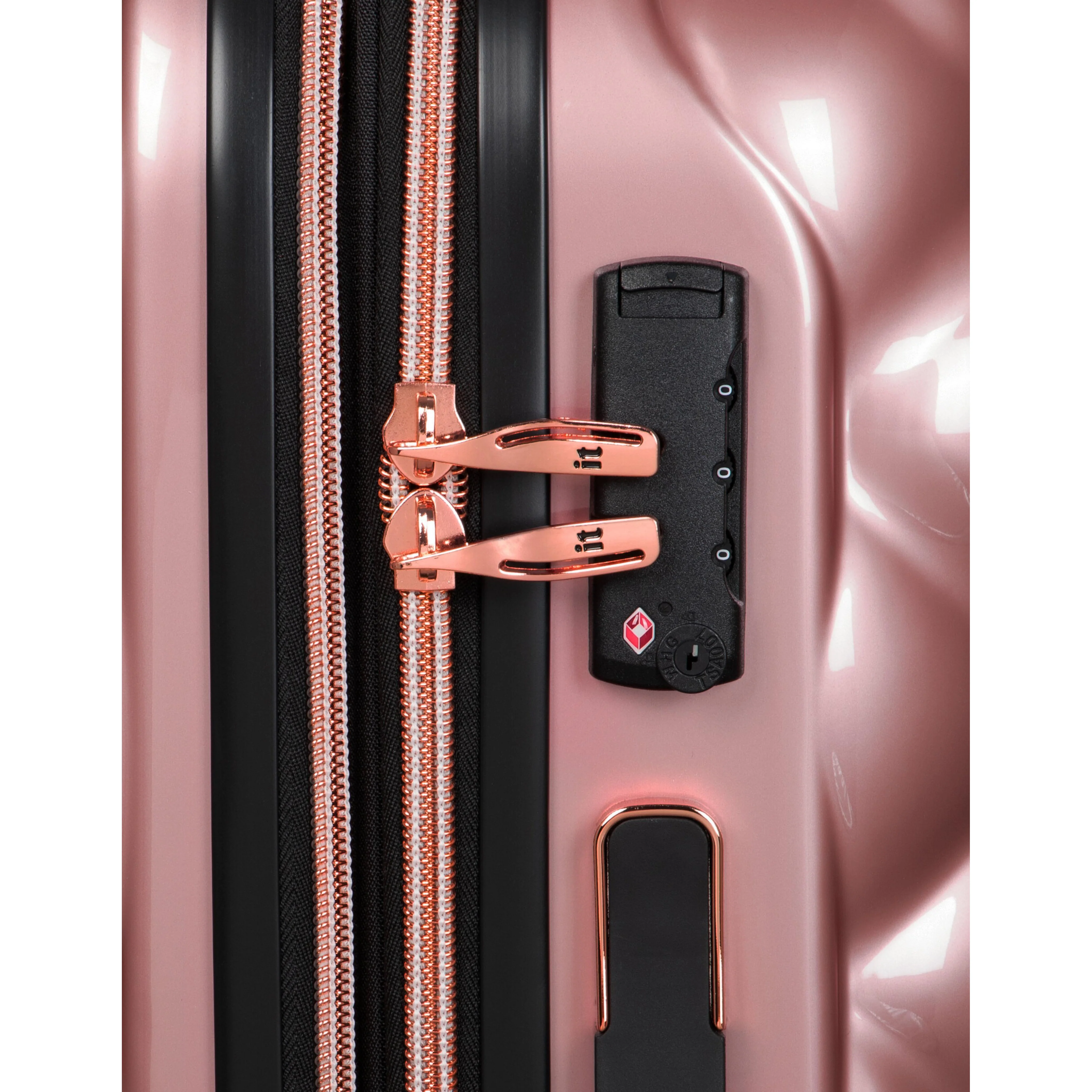 CLOSEOUT - St. Tropez Trois 27" Hardside 8 Wheel Expandable Spinner Luggage (Metallic Rose Gold) - Image 6