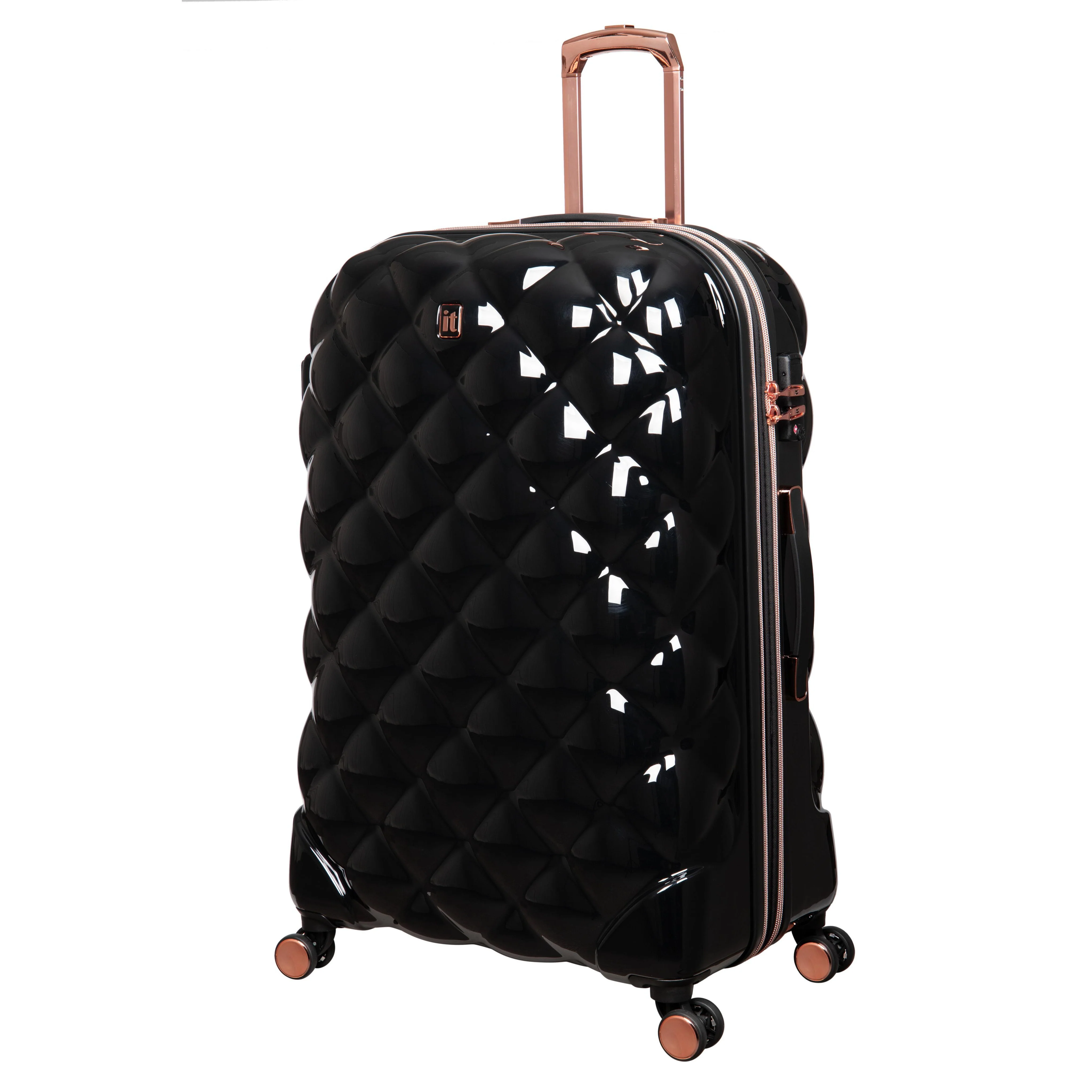 CLOSEOUT - St. Tropez Trois Hardside 3pc 8 Wheel Expandable Spinner Set (Black) - Image 4