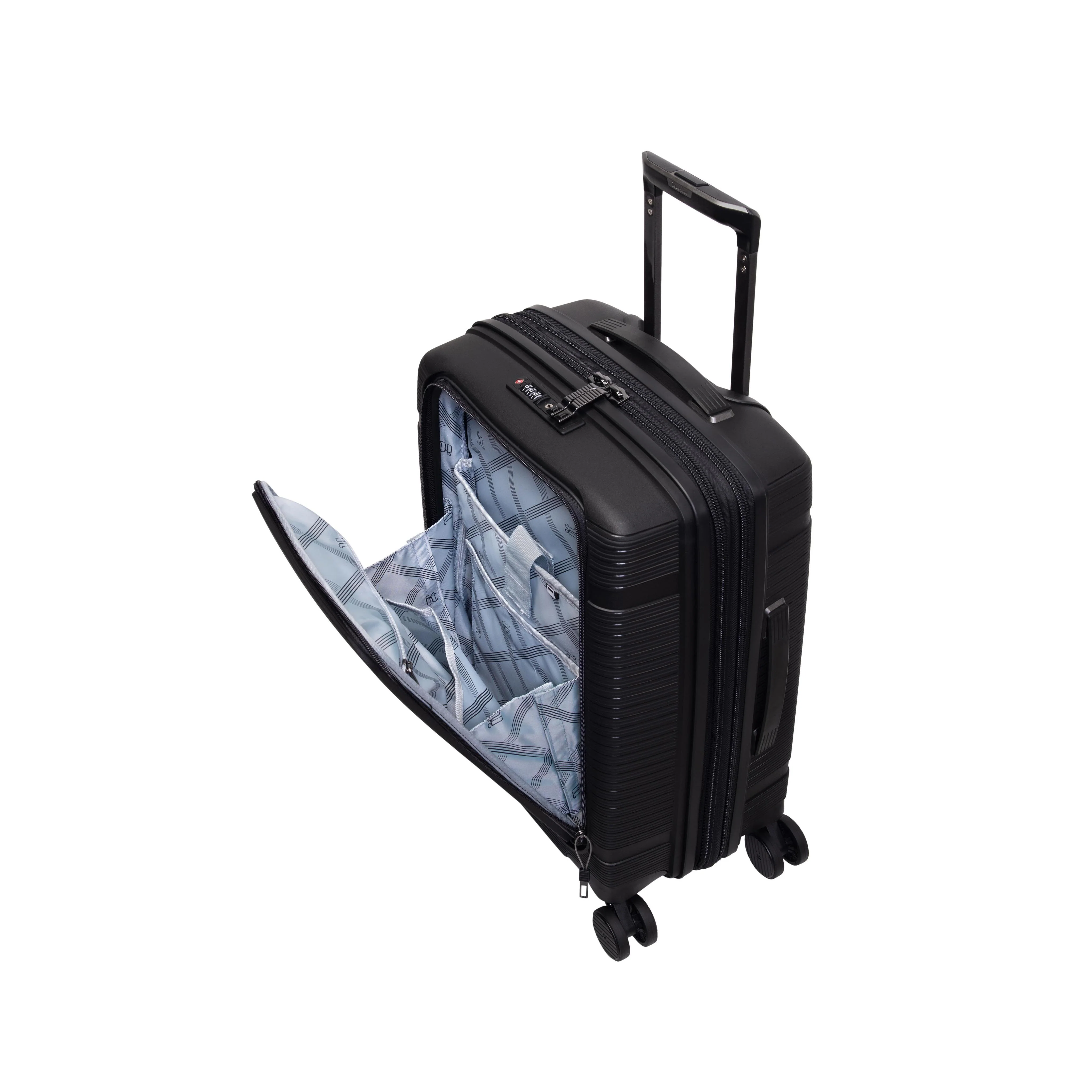 Unanimous 30" Hardside Checked 8 Wheel Expandable Spinner (Black) - Image 7